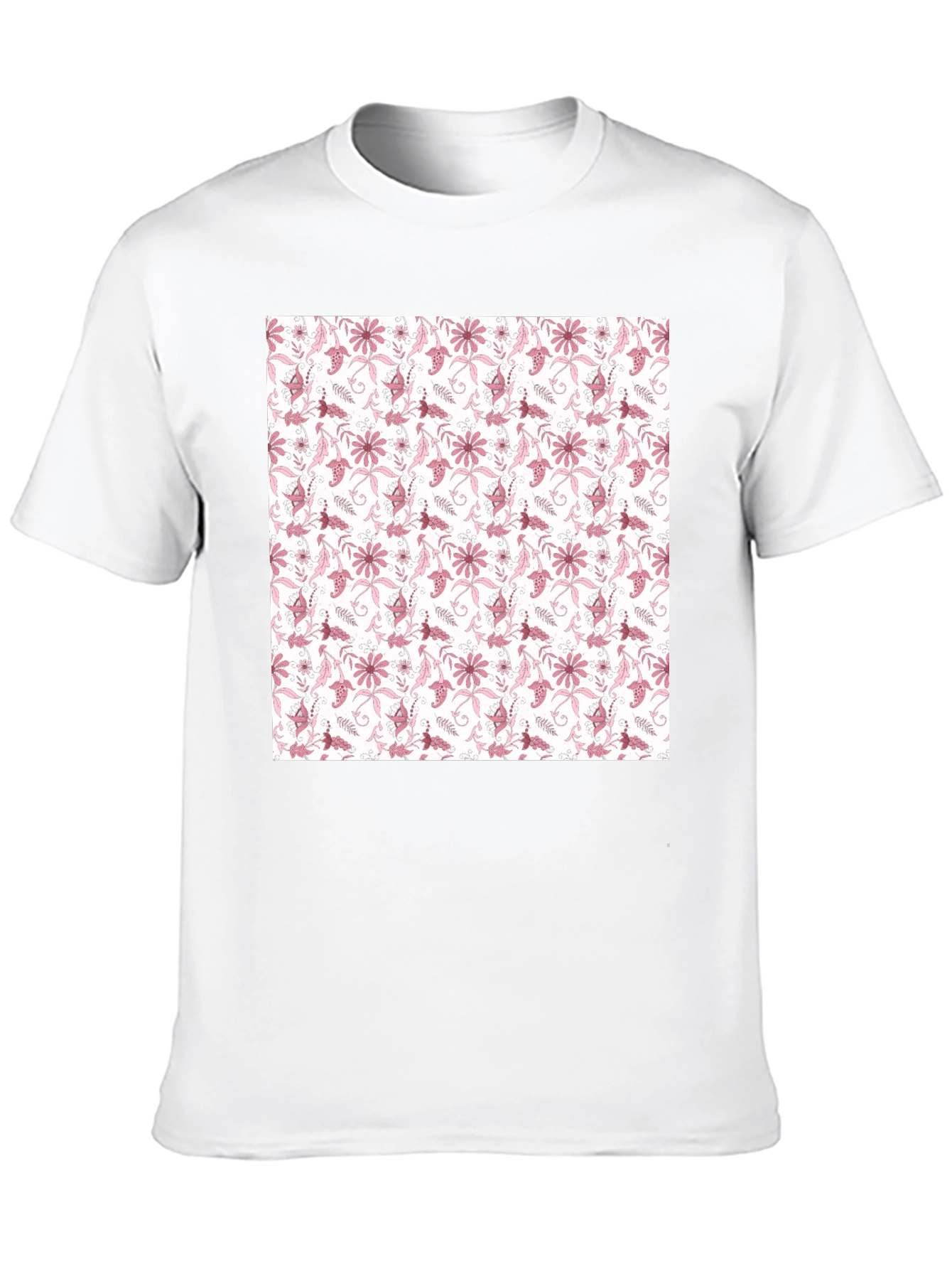 Floral Pattern Black T-Shirt