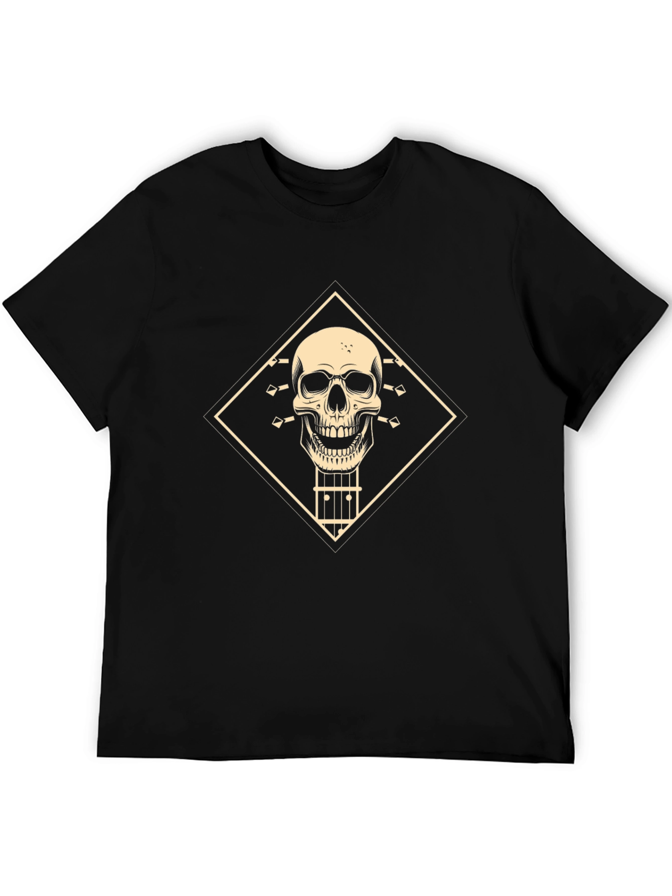Skull Guitar T-Shirt - Black Rocker Tee