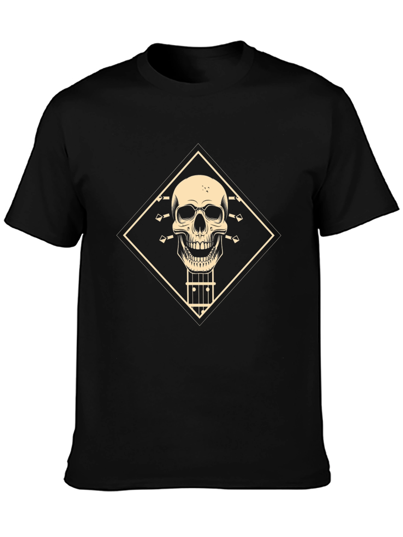 Skull Guitar T-Shirt - Black Rocker Tee