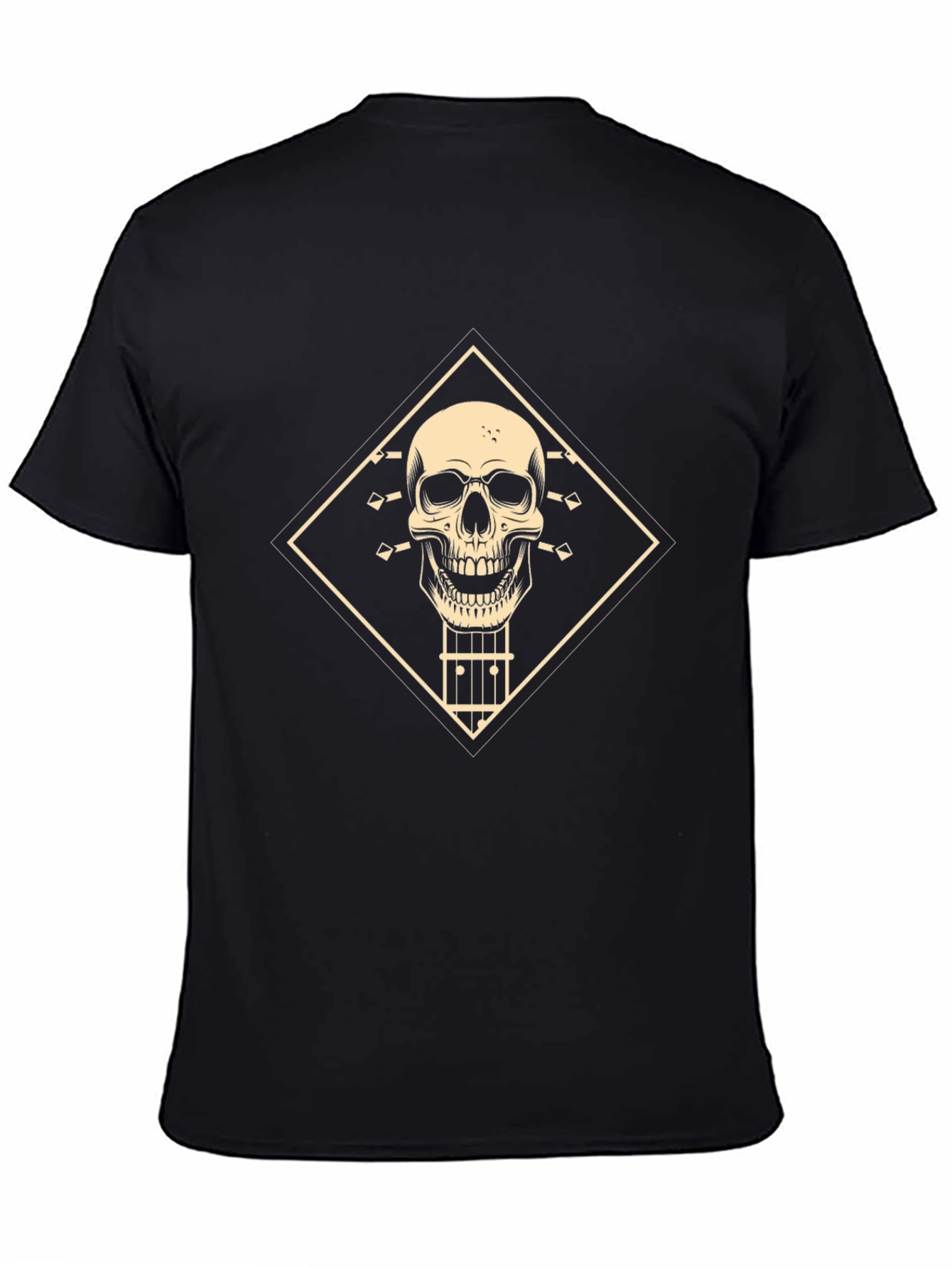 Skull Guitar T-Shirt - Black Rocker Tee