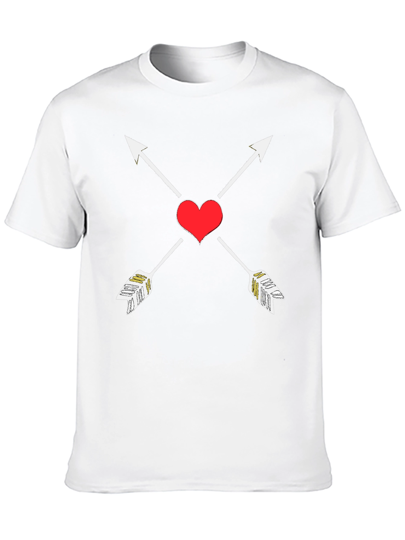 Heart Arrow Graphic Tee - Black Cotton T-Shirt
