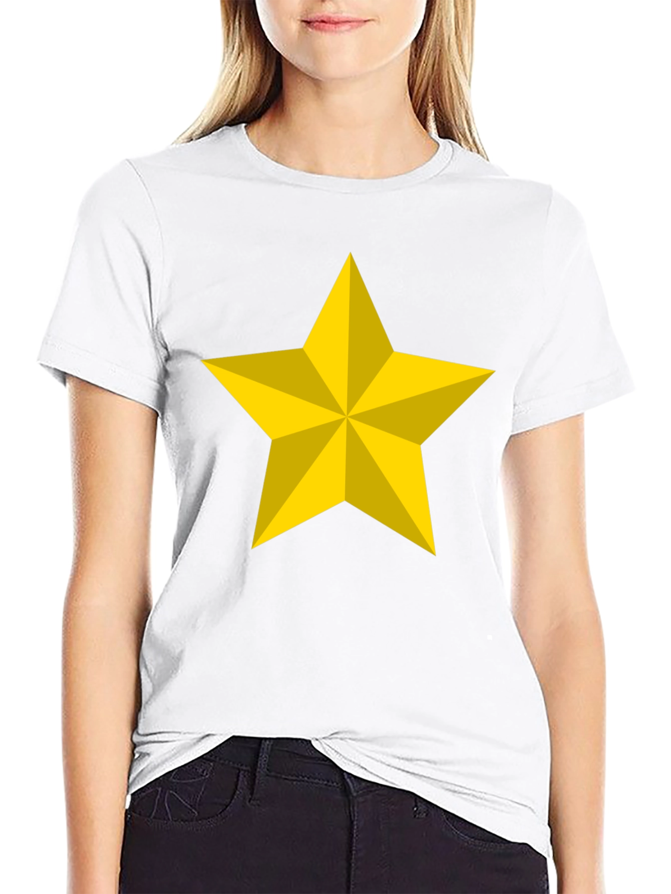 Bold Star Graphic Tee - Black Cotton Blend