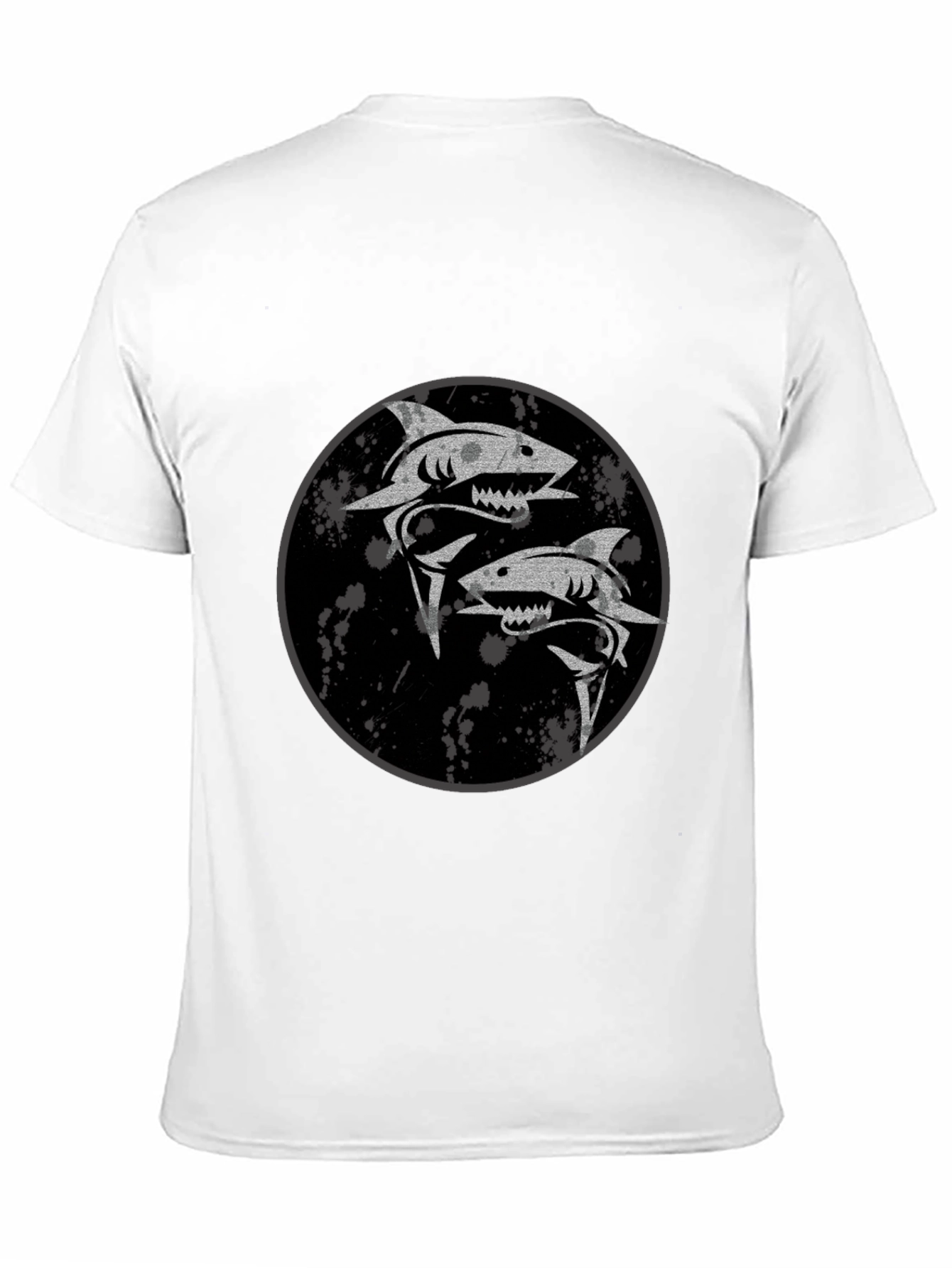 Shark Yin Yang Graphic Black T-Shirt