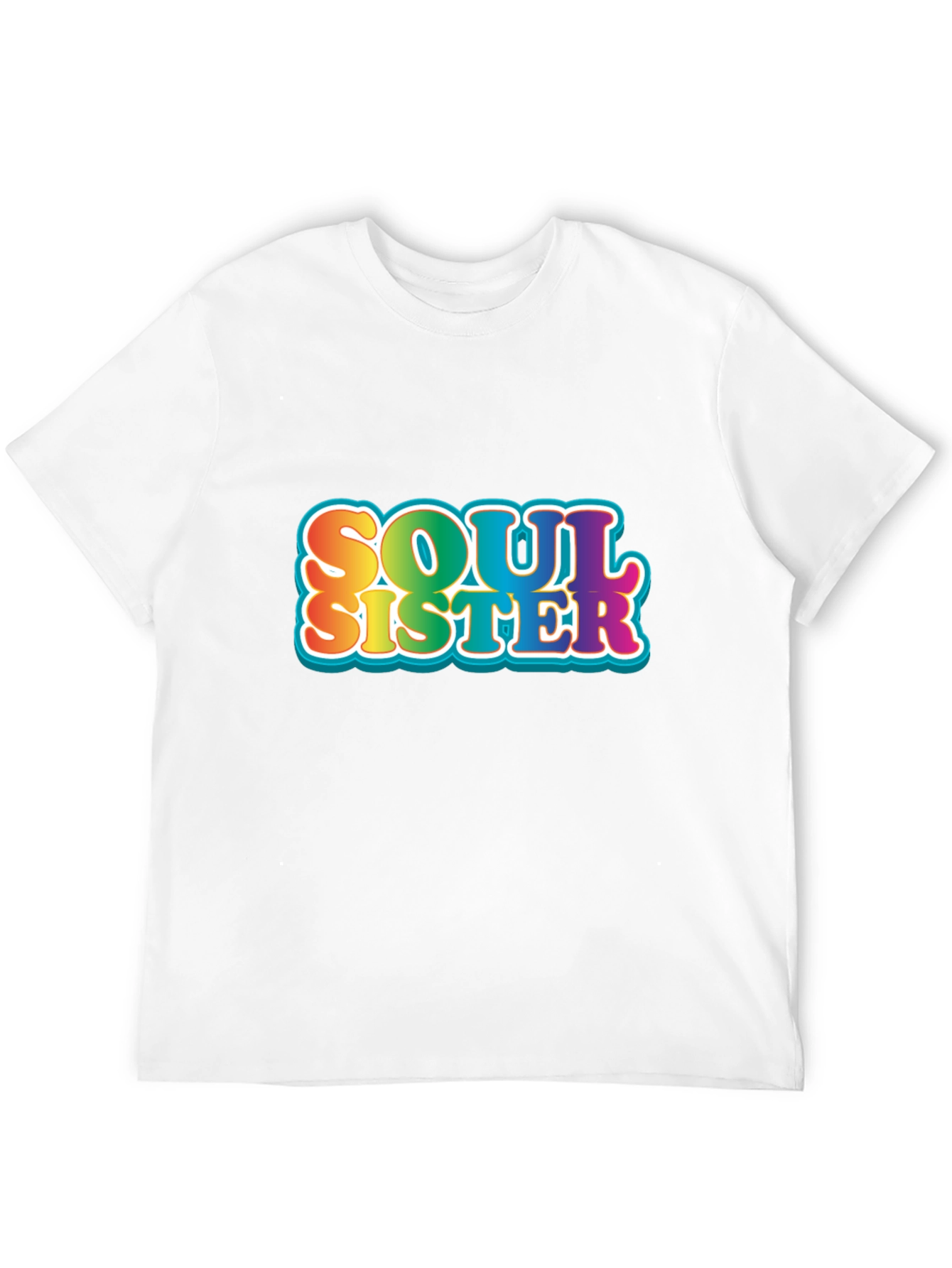Soul Sister Graphic Tee - Rainbow Retro Design
