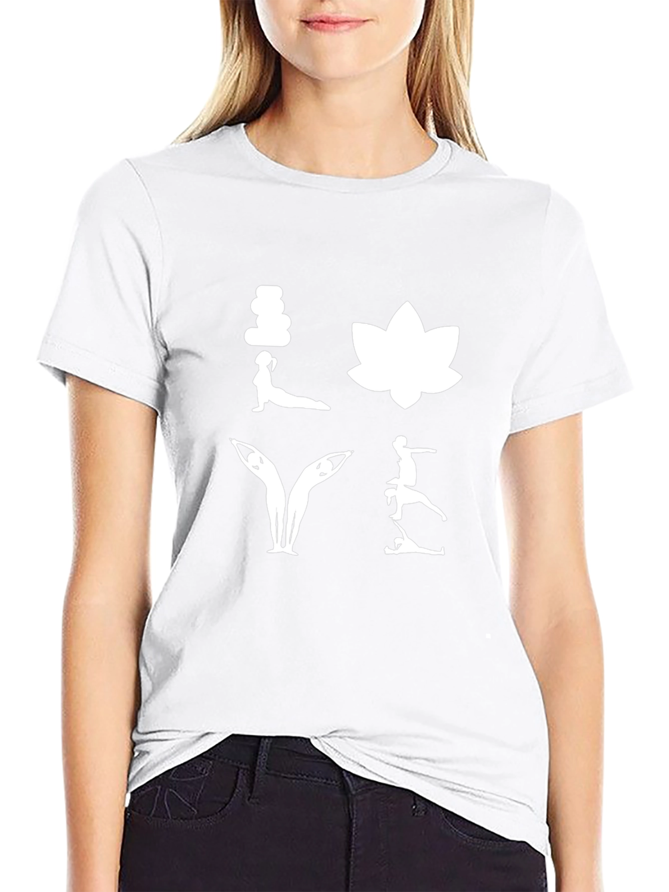 Yoga Love Black T-Shirt - Meditative Design