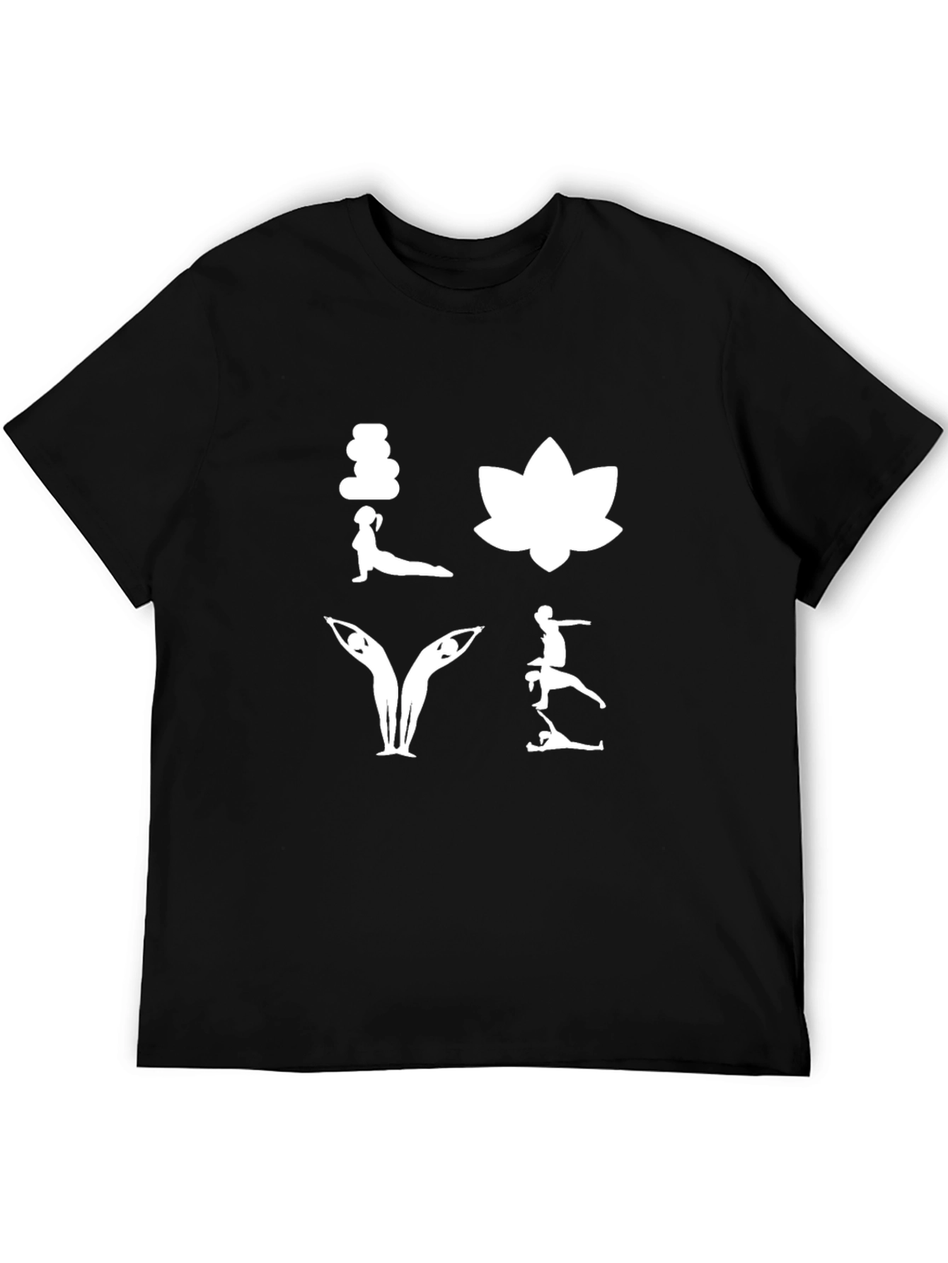 Yoga Love Black T-Shirt - Meditative Design