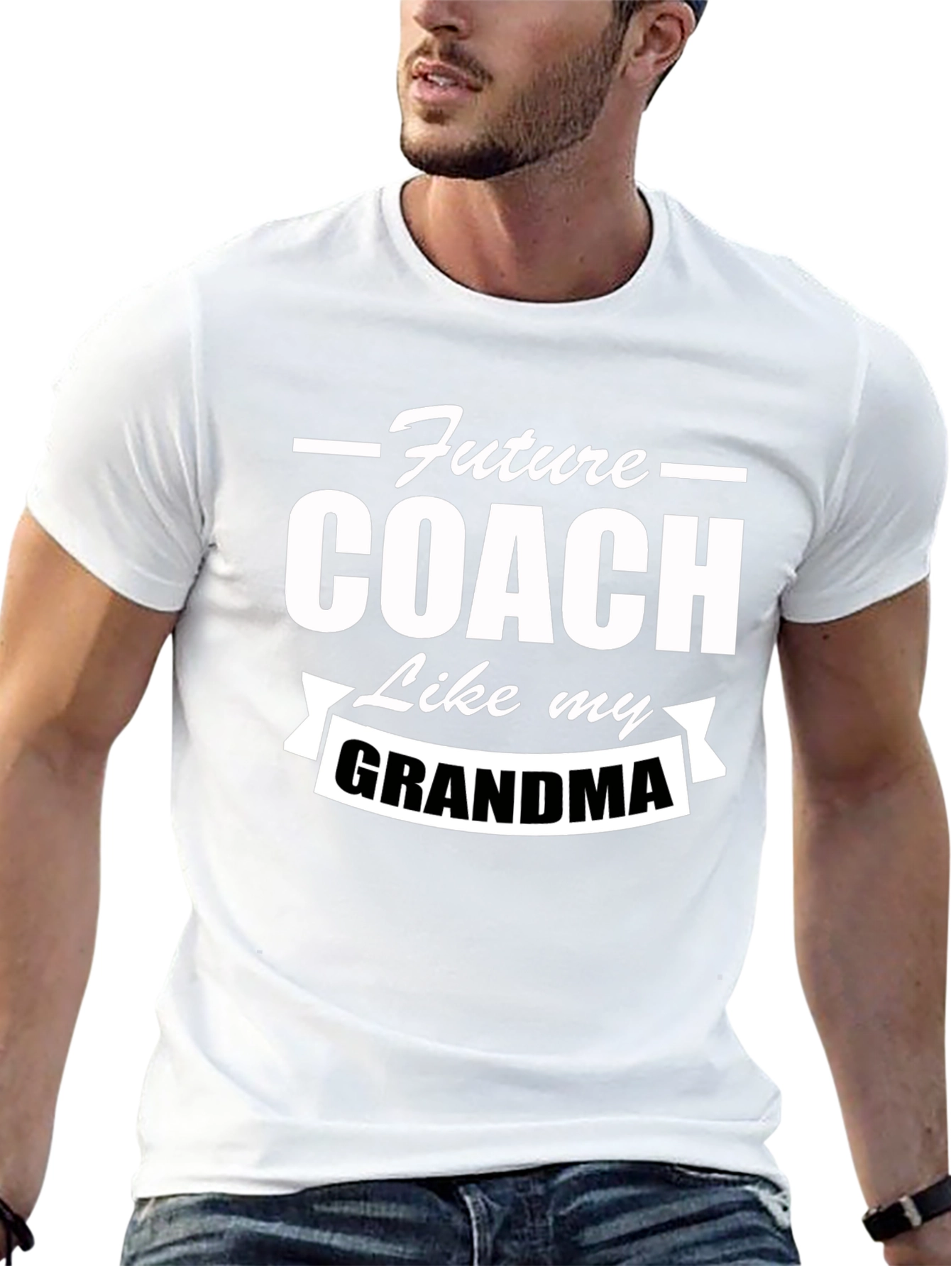 Future Coach Like My Grandma Black Graphic T-Shirt