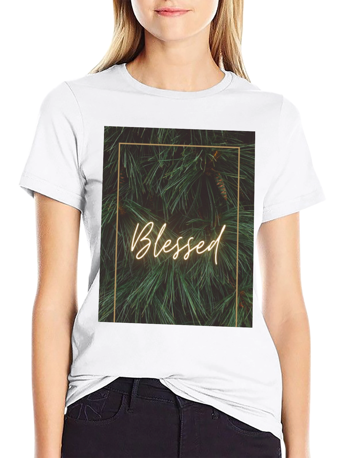 Blessed Pine Graphic Tee - Stylish Comfort