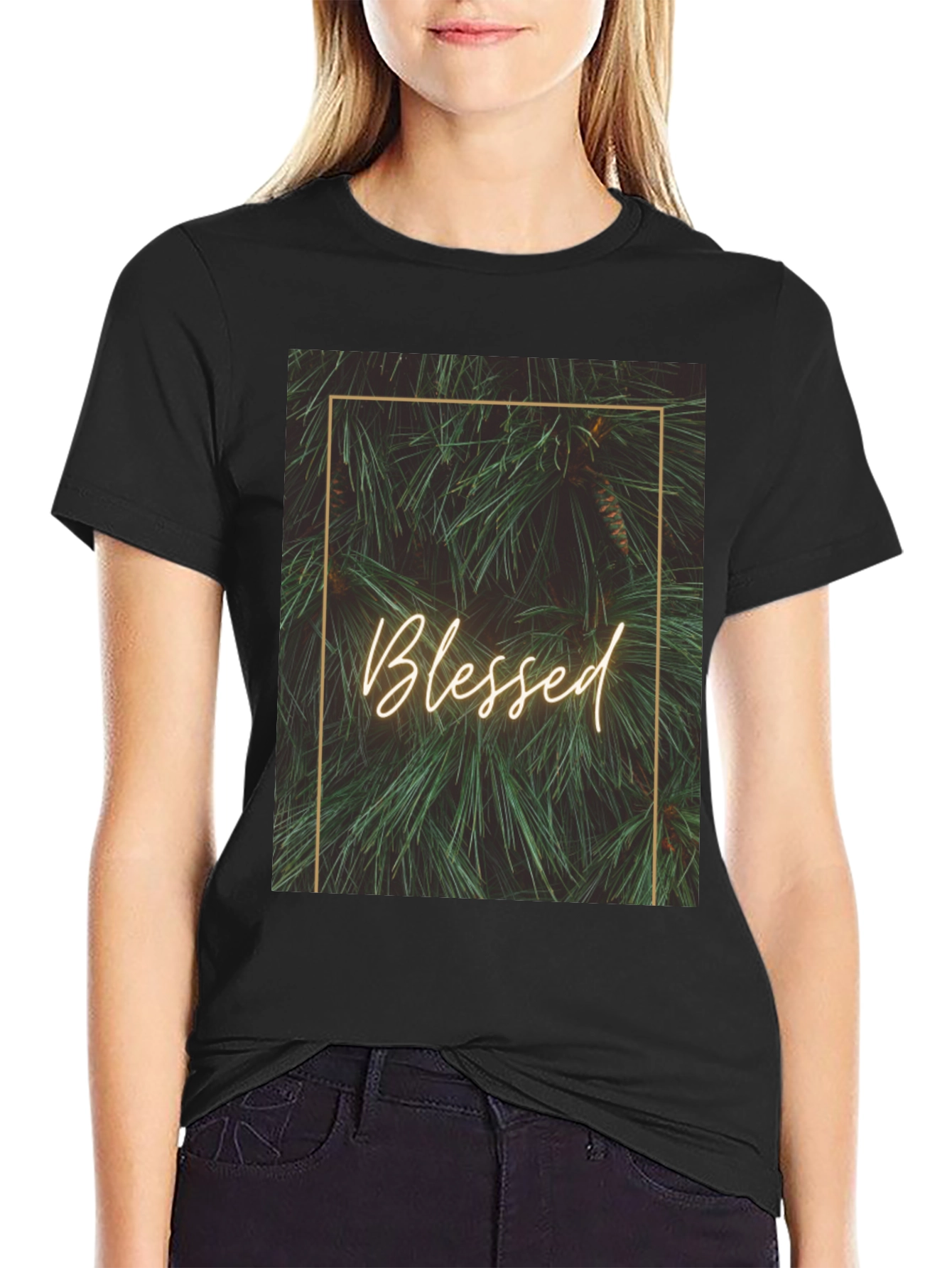 Blessed Pine Graphic Tee - Stylish Comfort