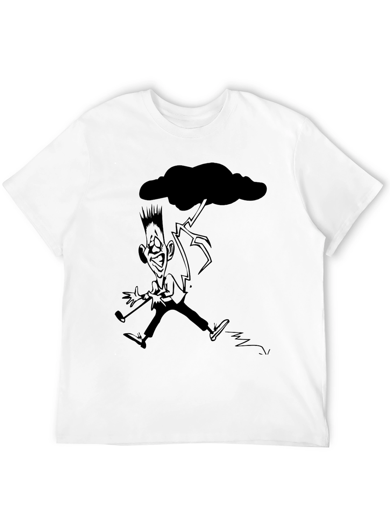 Black T-Shirt with Funny Weather Cartoon