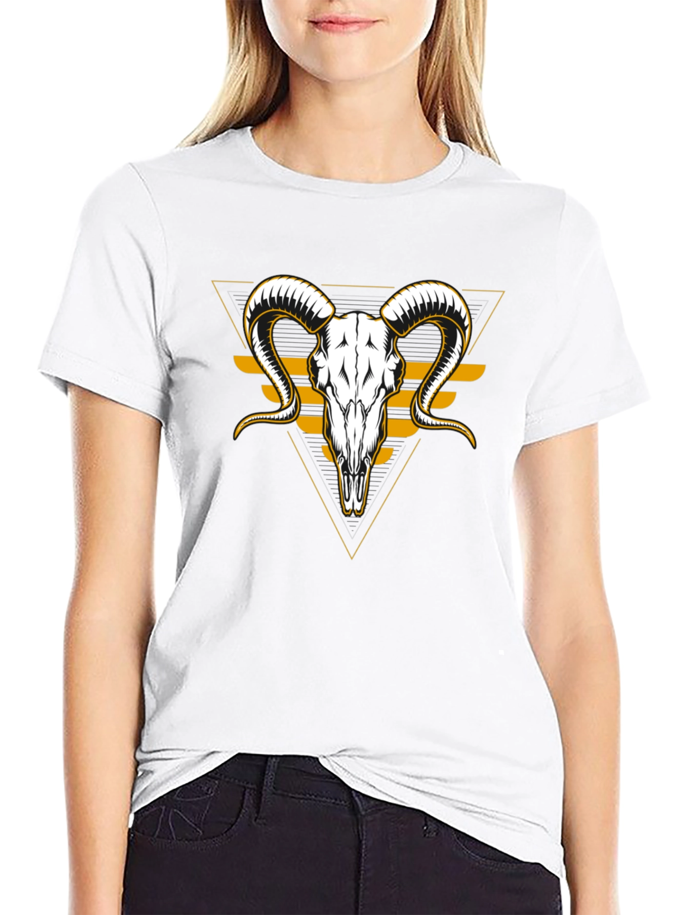 Ram Skull Graphic T-Shirt - Unique Design