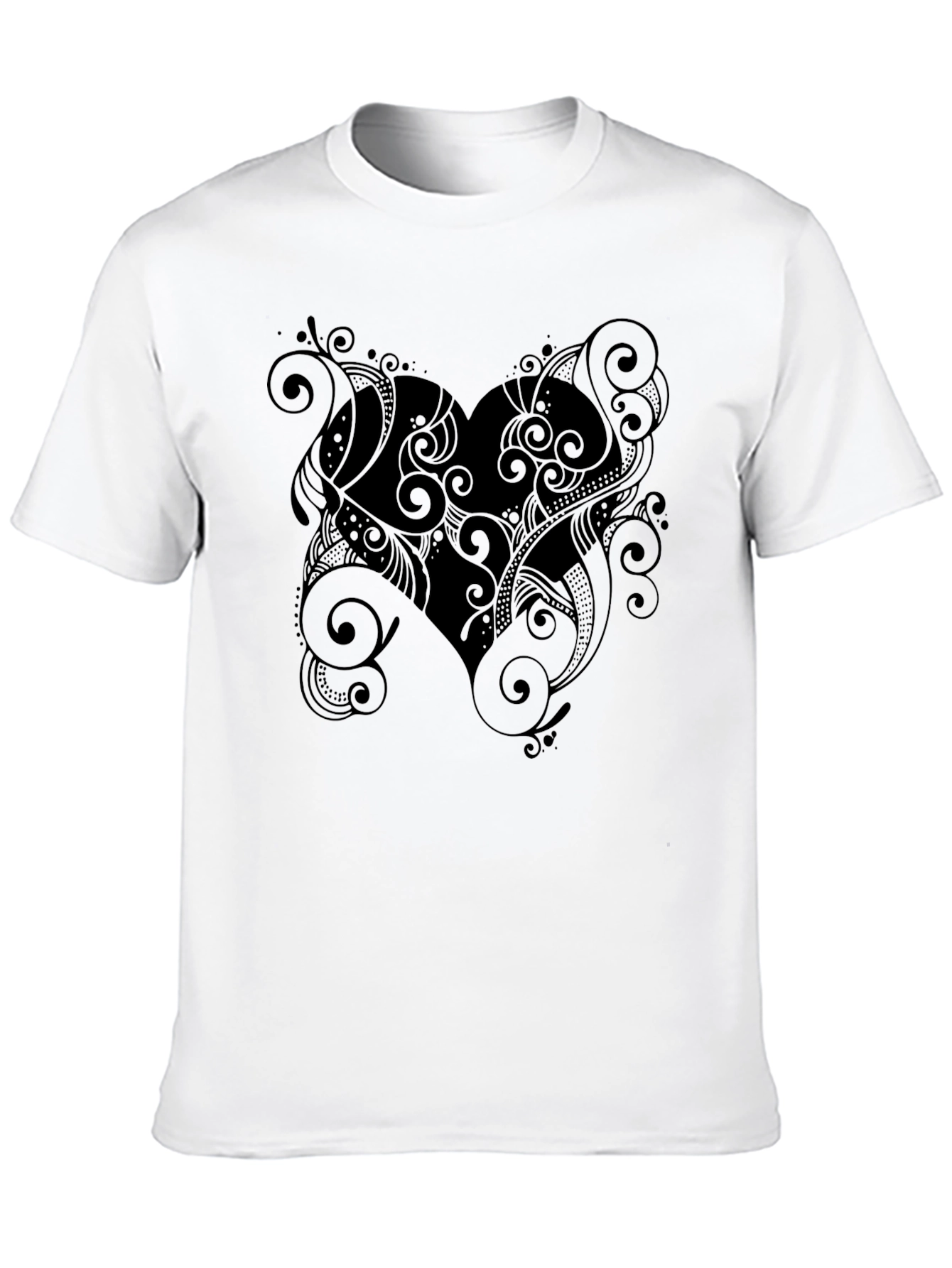 Ornate Heart Graphic Black T-Shirt