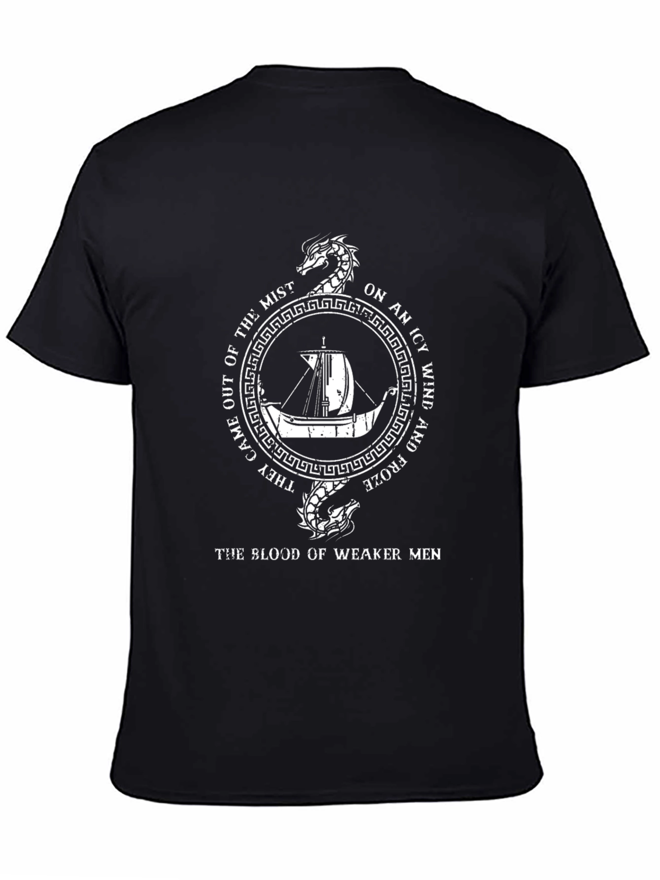 Viking Dragon Ship T-Shirt - Blood of Weaker Men