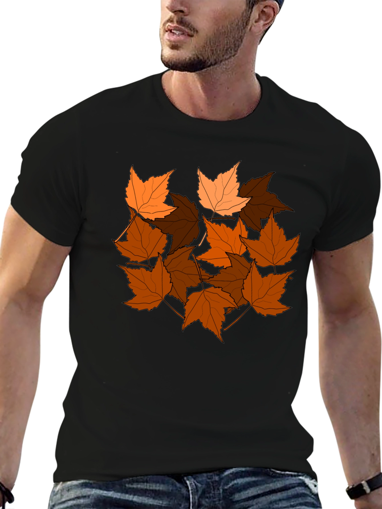 Autumn Leaves Graphic Tee - Stylish Fall T-Shirt