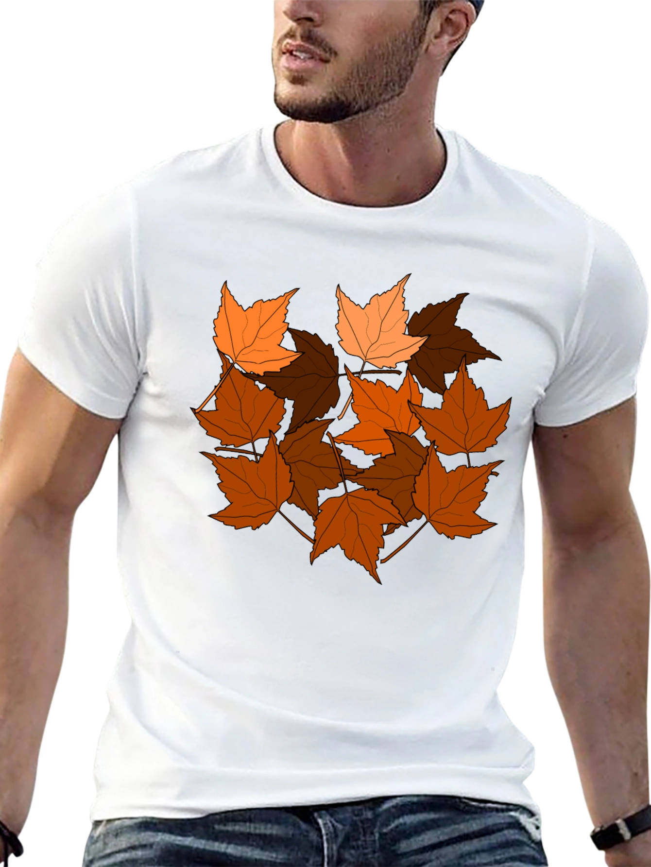 Autumn Leaves Graphic Tee - Stylish Fall T-Shirt