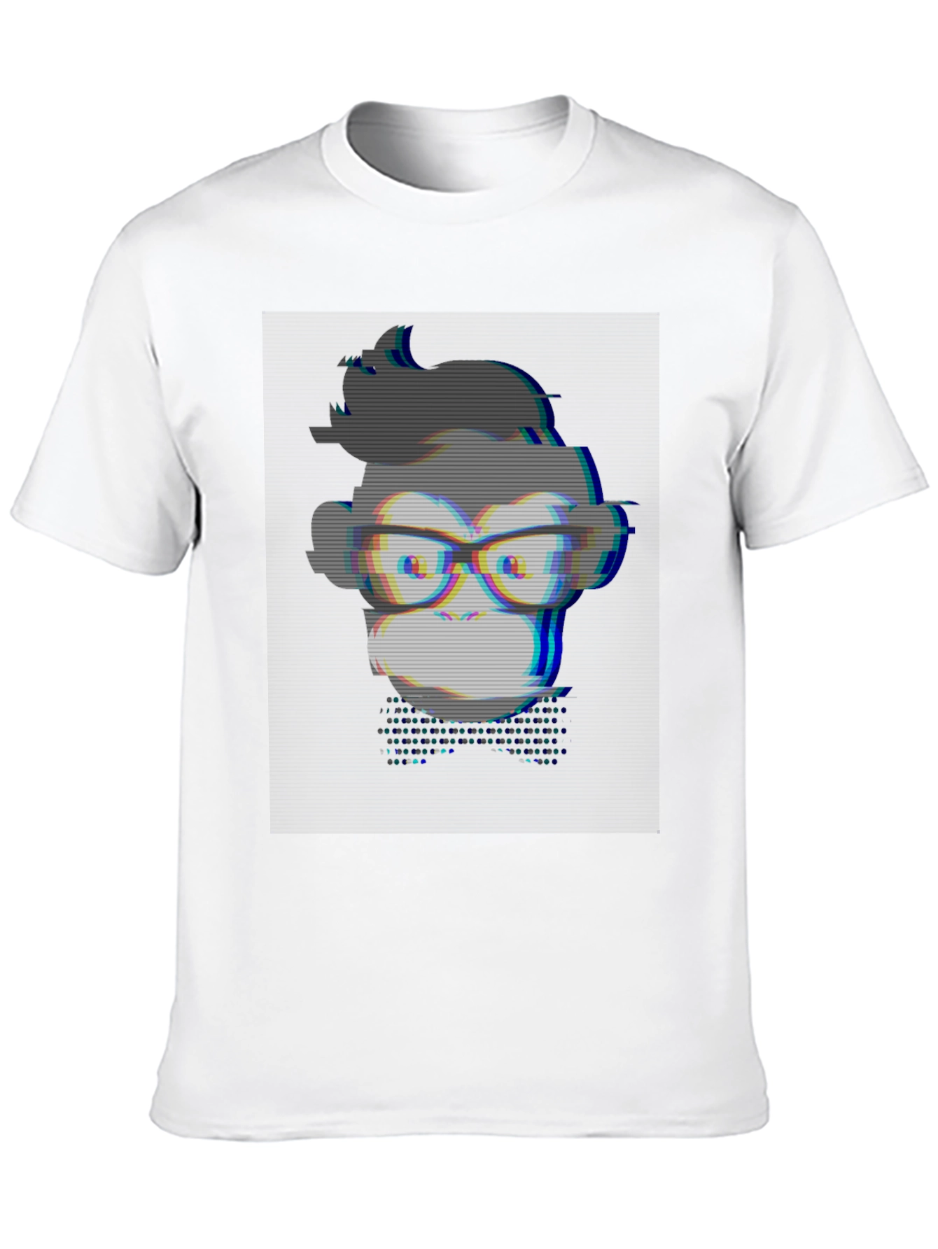 Geek Monkey T-Shirt - Glitch Style Graphic Tee