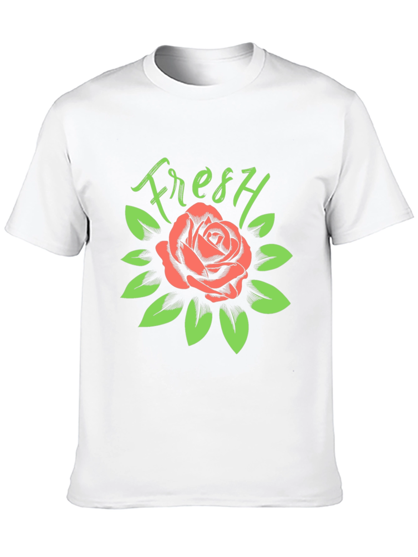 Fresh Rose Graphic Tee - Stylish Black T-Shirt