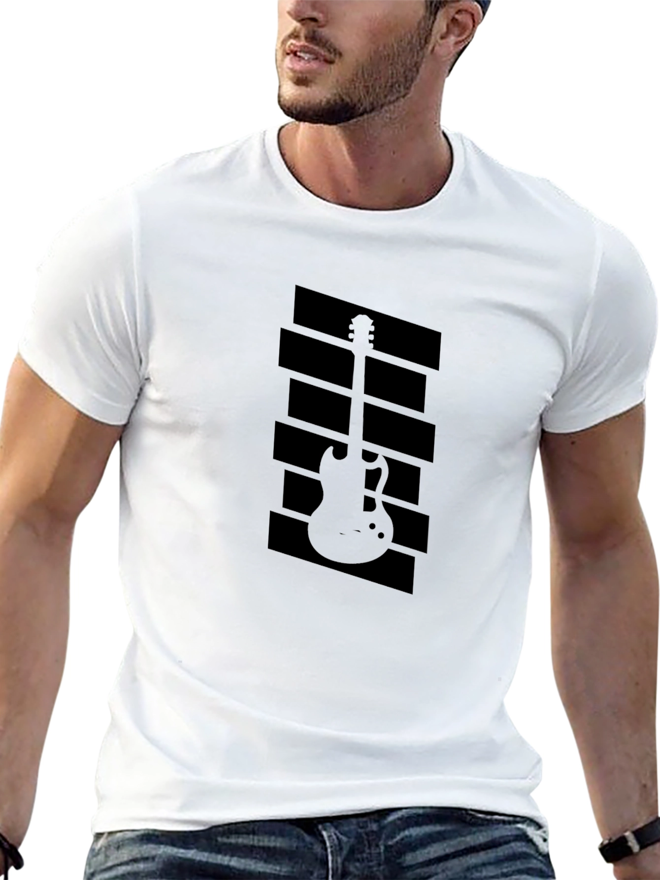 Guitar Graphic Black T-Shirt - Musician Style