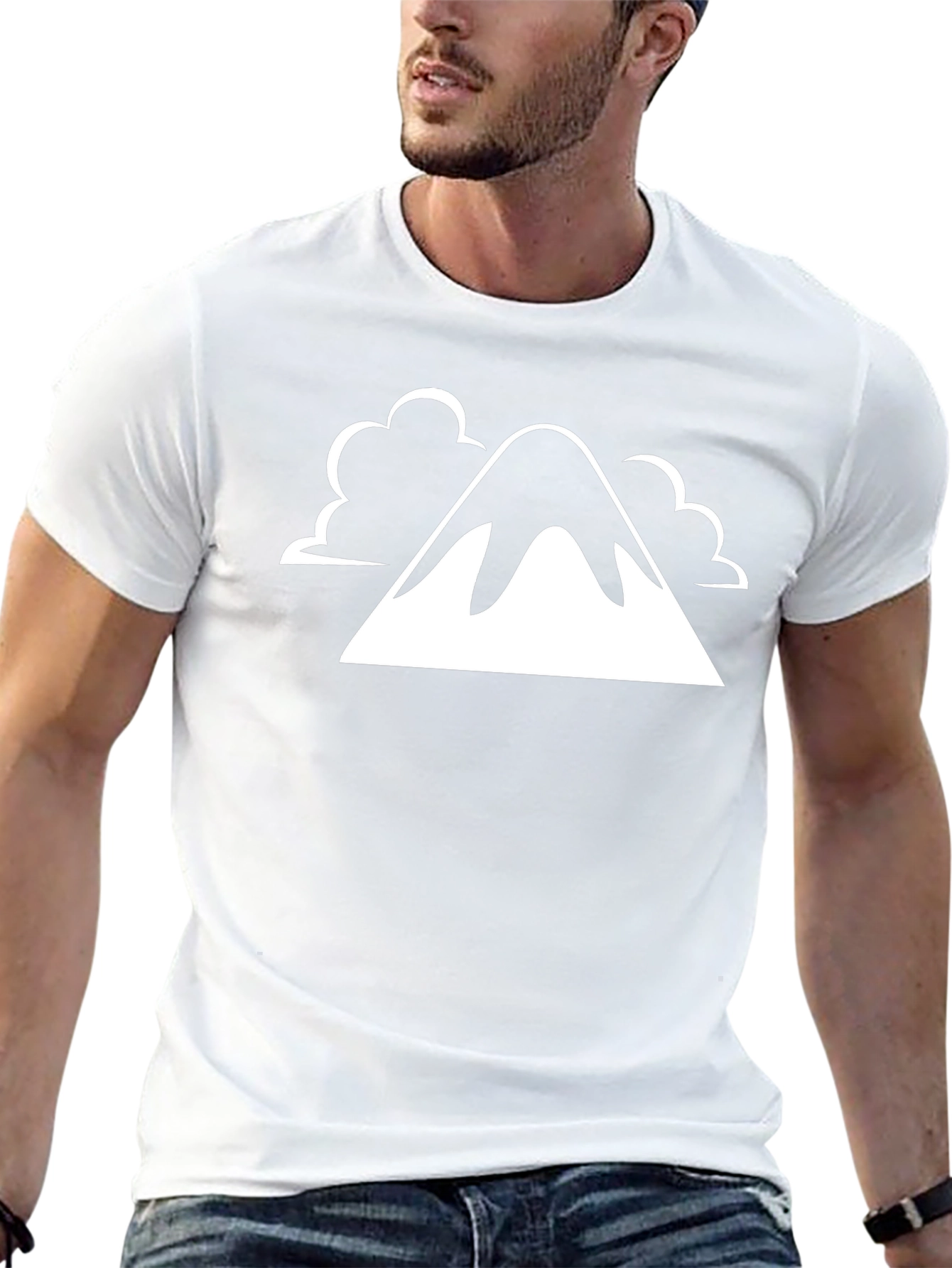 Mountain Graphic Tee - Black Cotton Blend Shirt