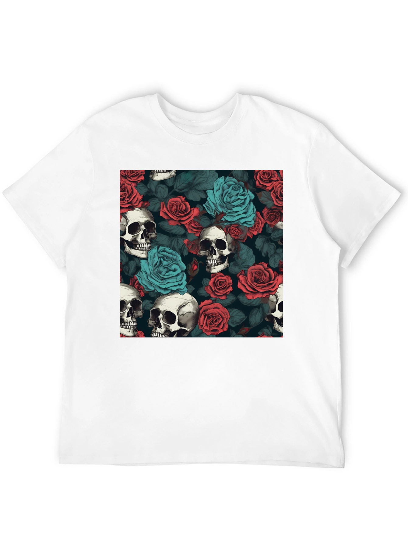 Skull & Rose Graphic Tee - Dark Aesthetic