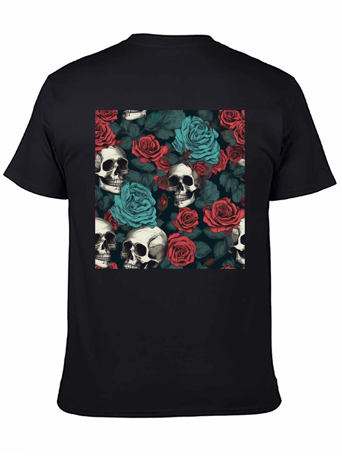 Skull & Rose Graphic Tee - Dark Aesthetic