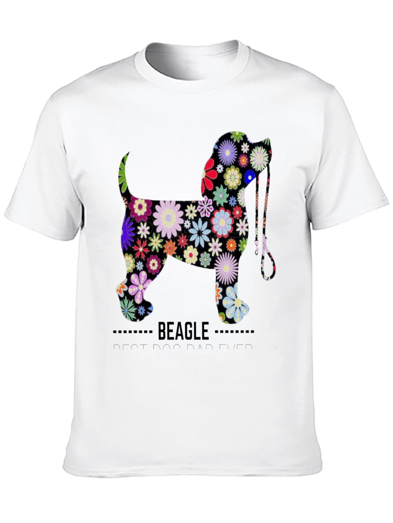 Floral Beagle Dog Graphic T-Shirt