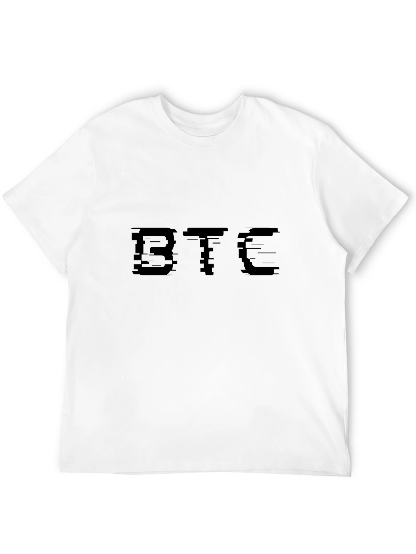 BTC Crypto Glitch Black T-Shirt - Bitcoin Cryptocurrency Tee