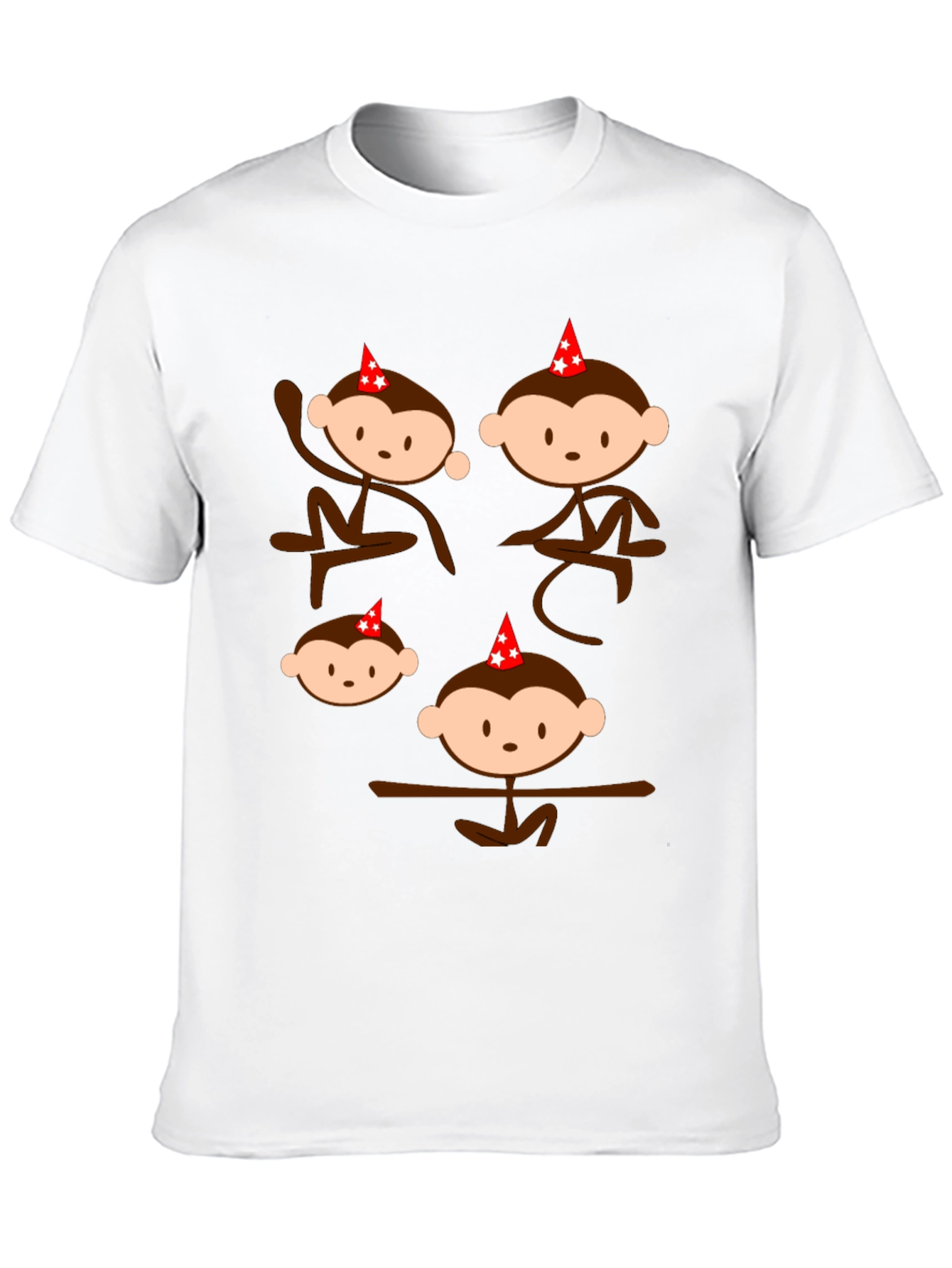 Monkey Party Tee - Fun Black Graphic T-Shirt