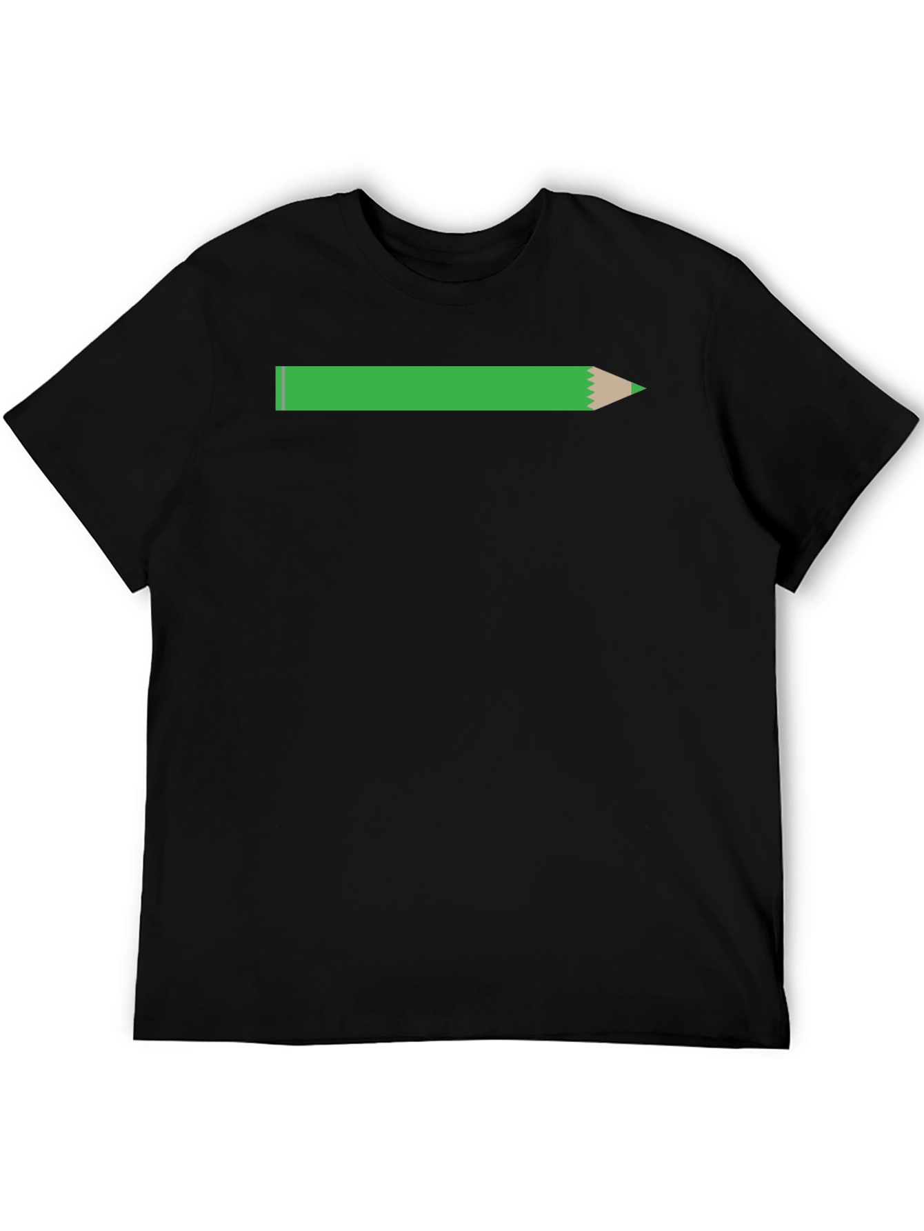 Pencil Graphic Tee - Black Cotton Casual T-Shirt