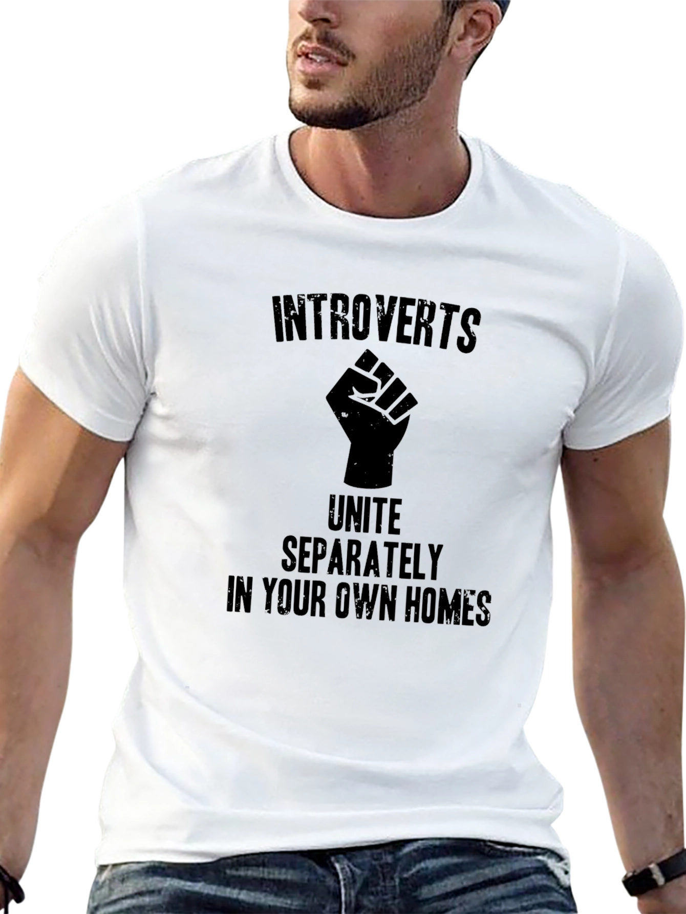 Introverts Unite T-Shirt - Black Graphic Tee