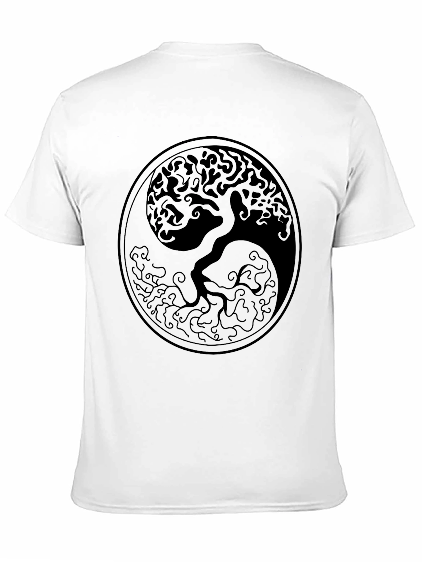 Yin Yang Tree of Life Black T-Shirt