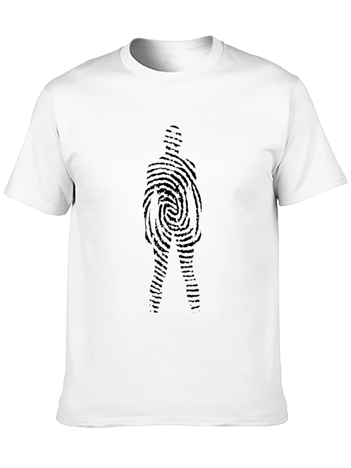 Fingerprint Man Graphic Black T-Shirt