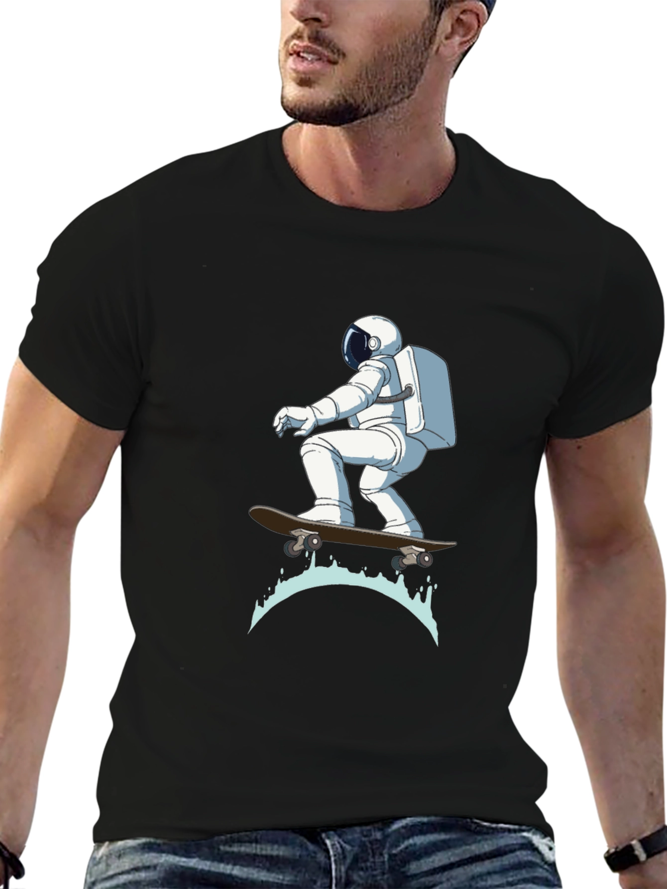 Astronaut Skateboarder Graphic T-Shirt