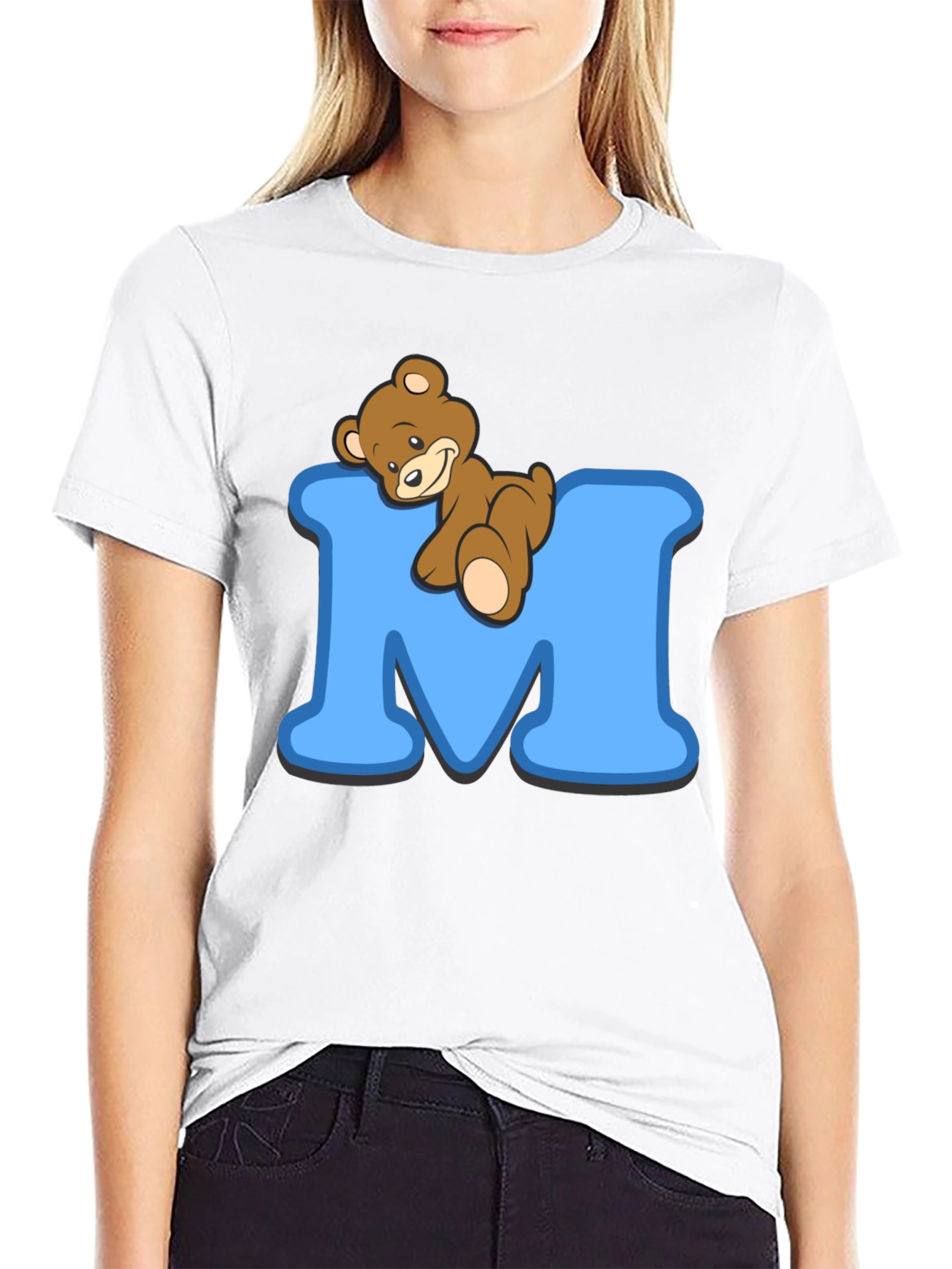 Teddy Bear M Initial T-Shirt