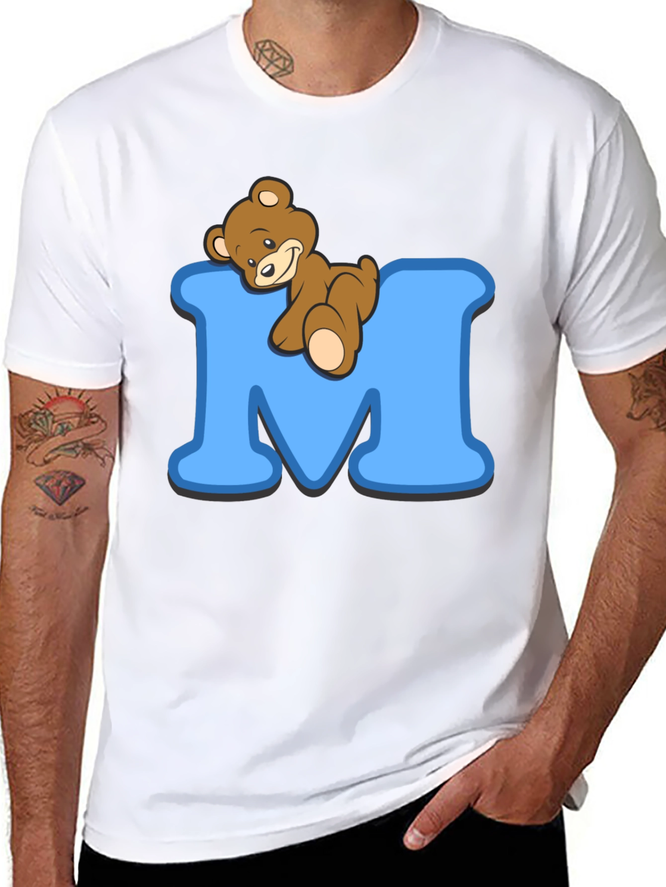 Teddy Bear M Initial T-Shirt