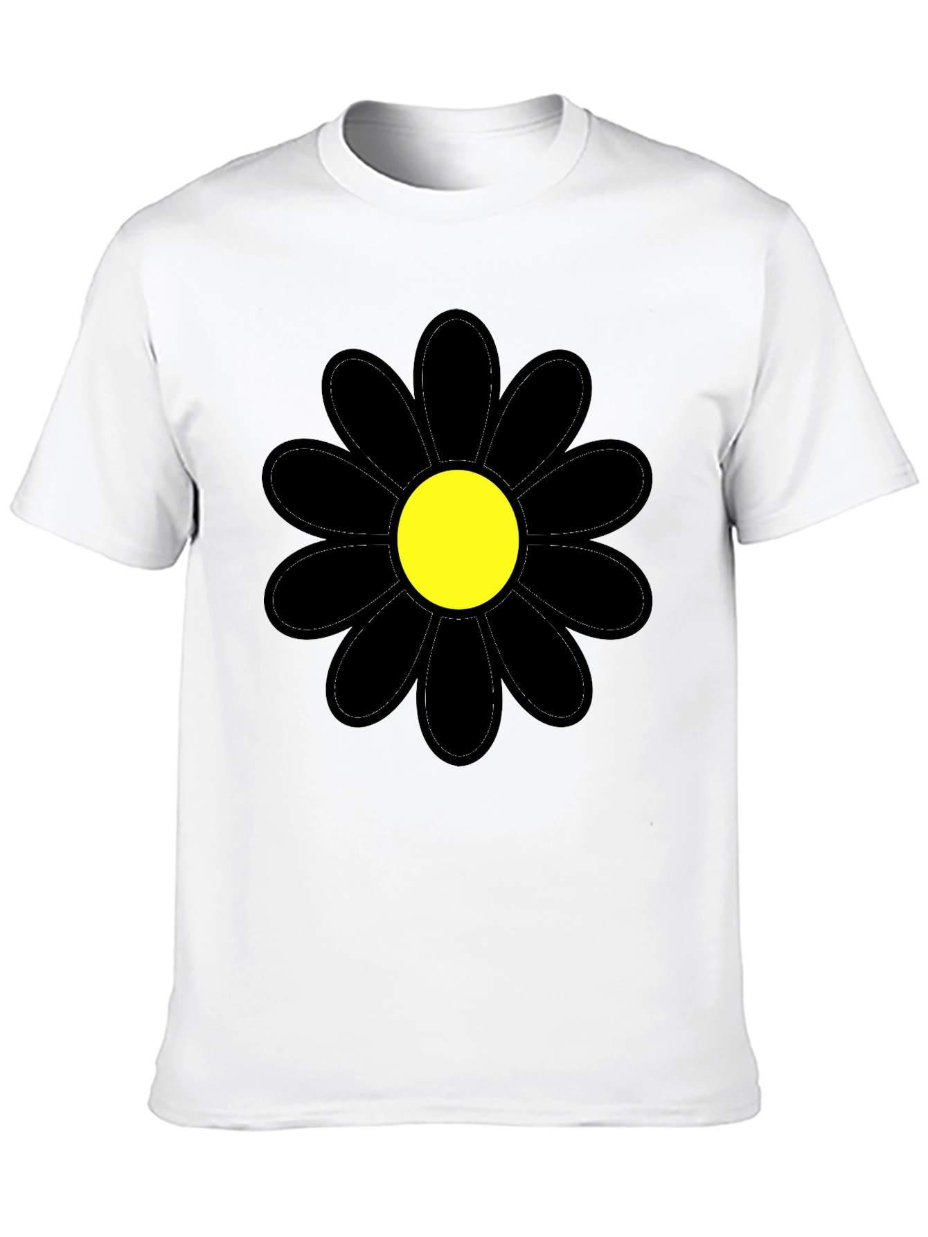 Black Flower Graphic T-Shirt - Stylish Casual Wear