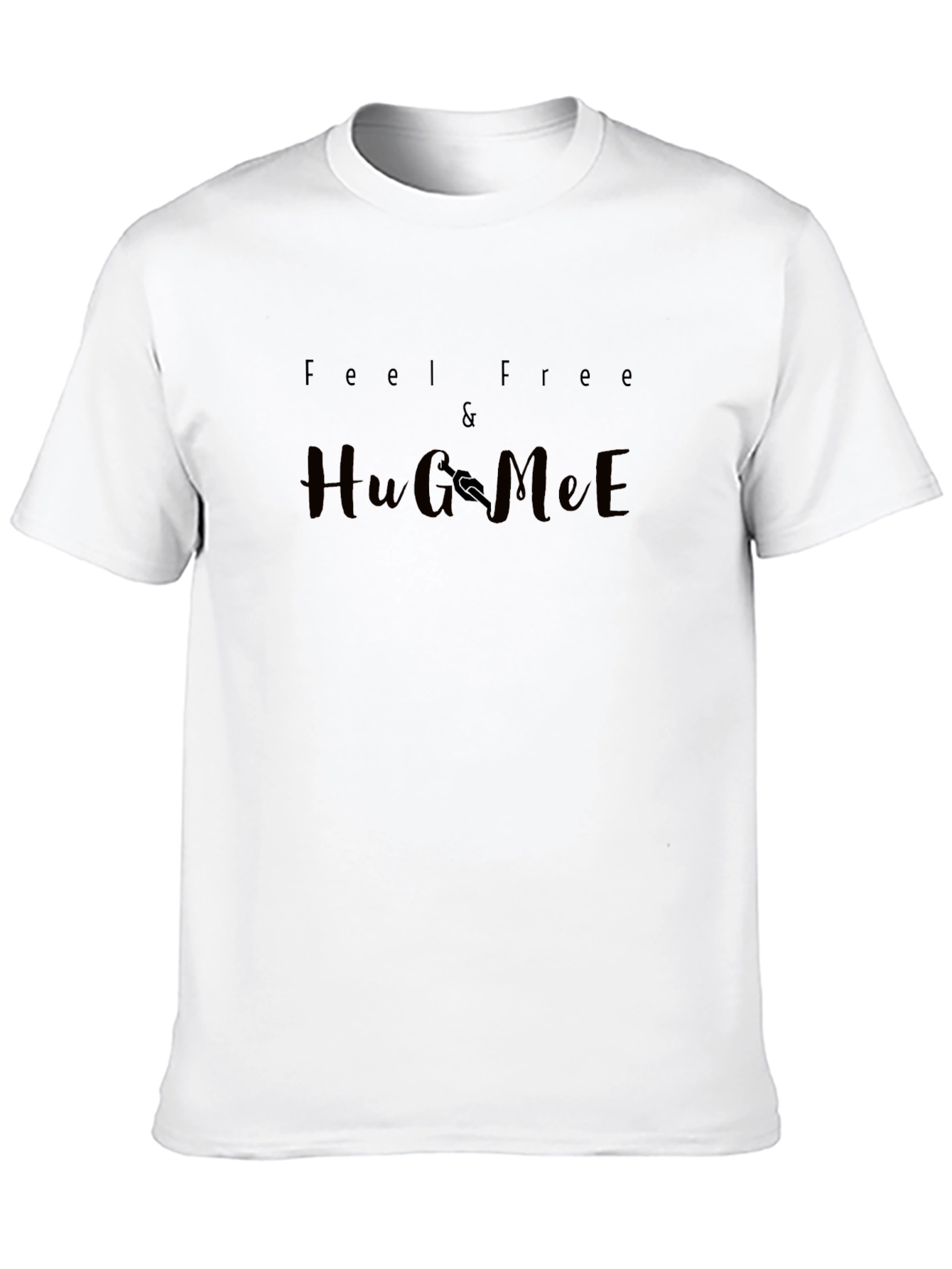 Feel Free & Hug Me Black T-Shirt