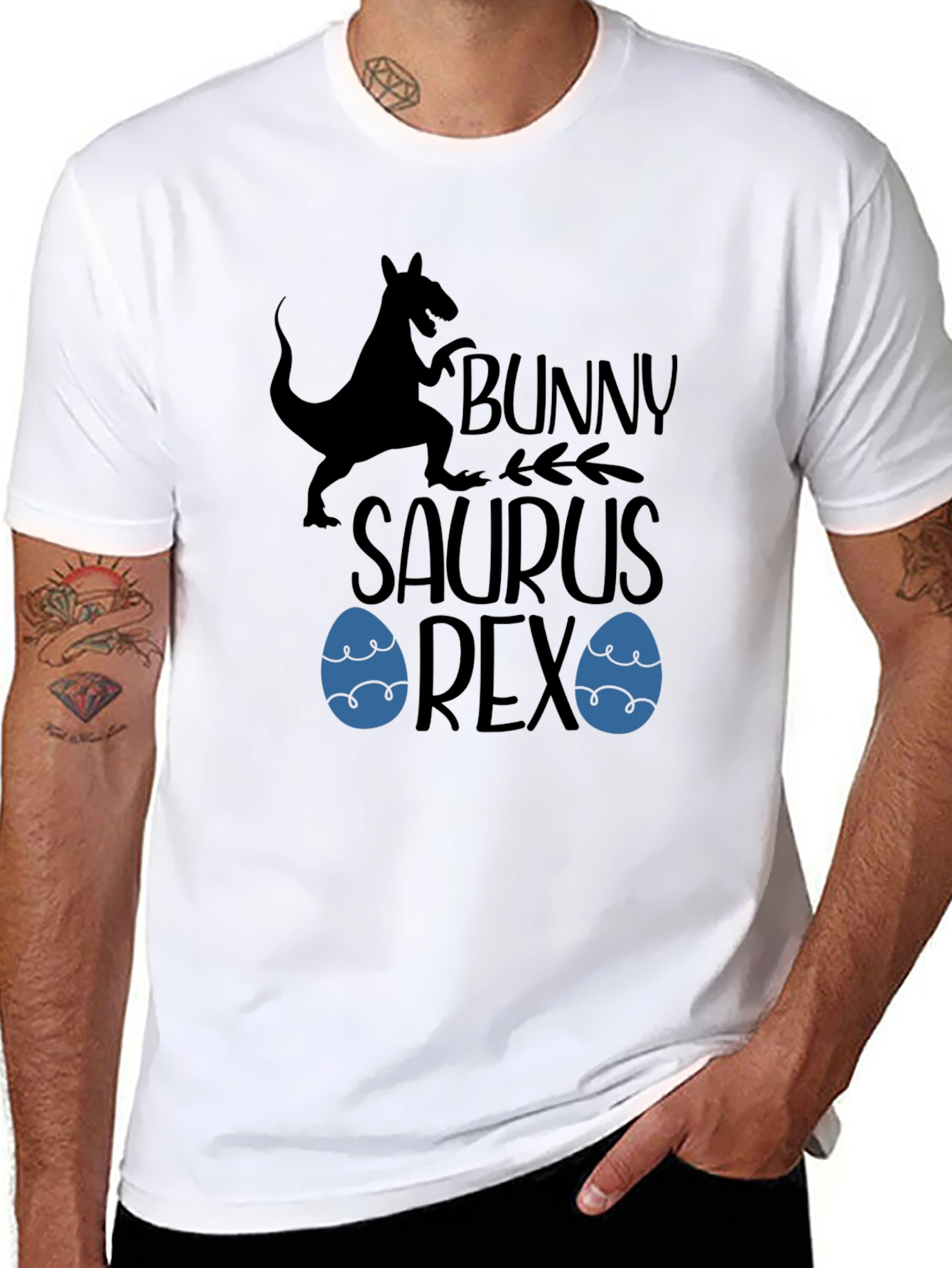 Bunny Saurus Rex Black T-Shirt