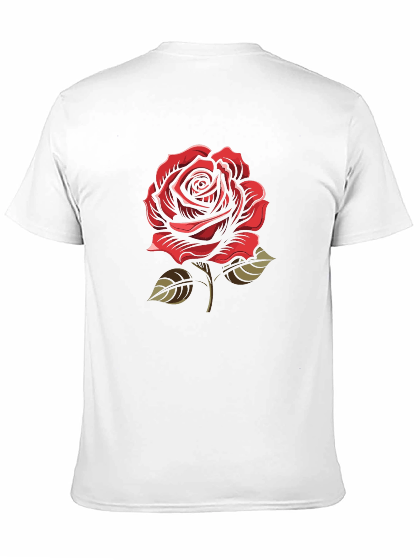 Red Rose Graphic Black T-Shirt