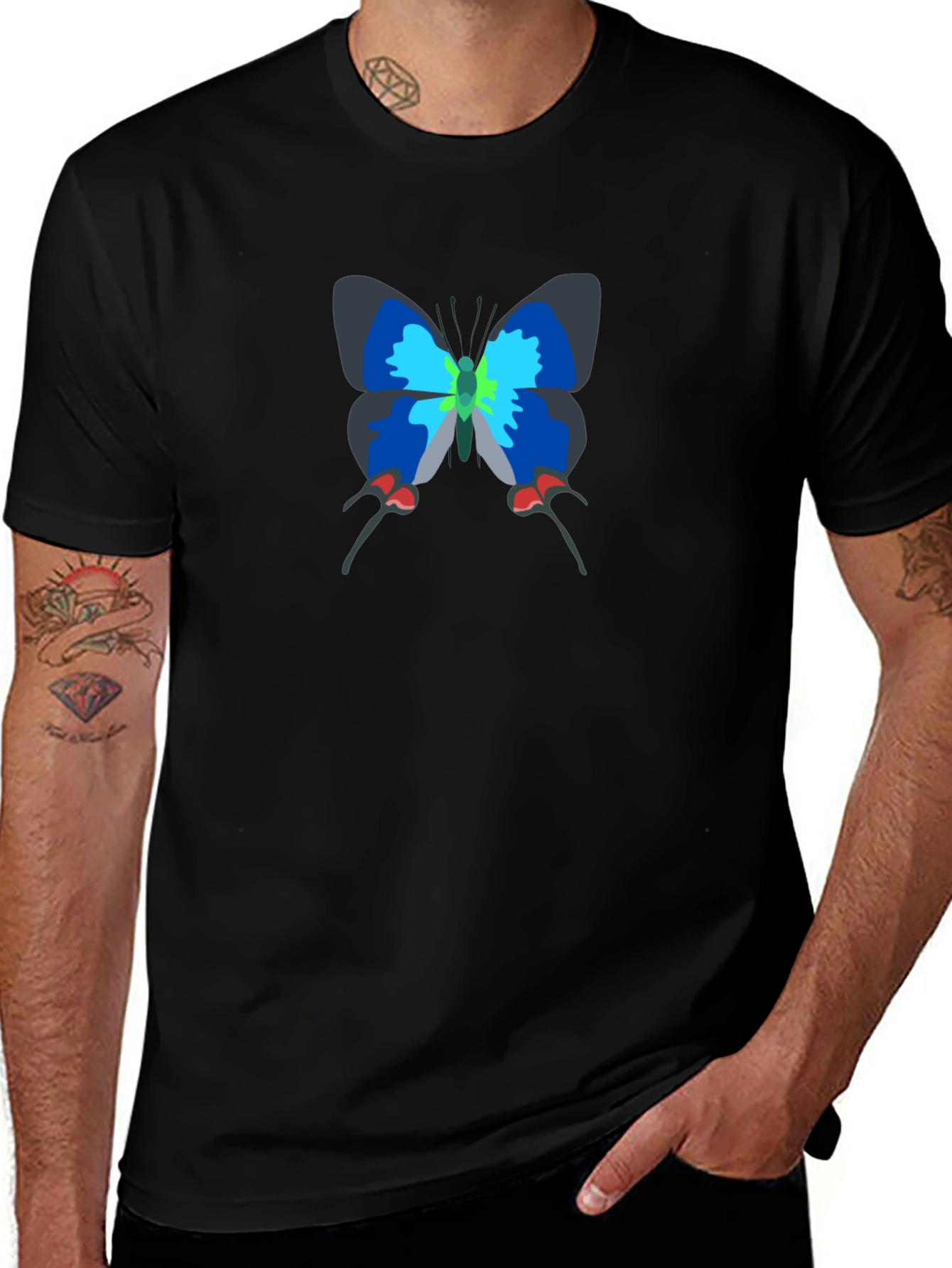 Butterfly Graphic Black T-Shirt