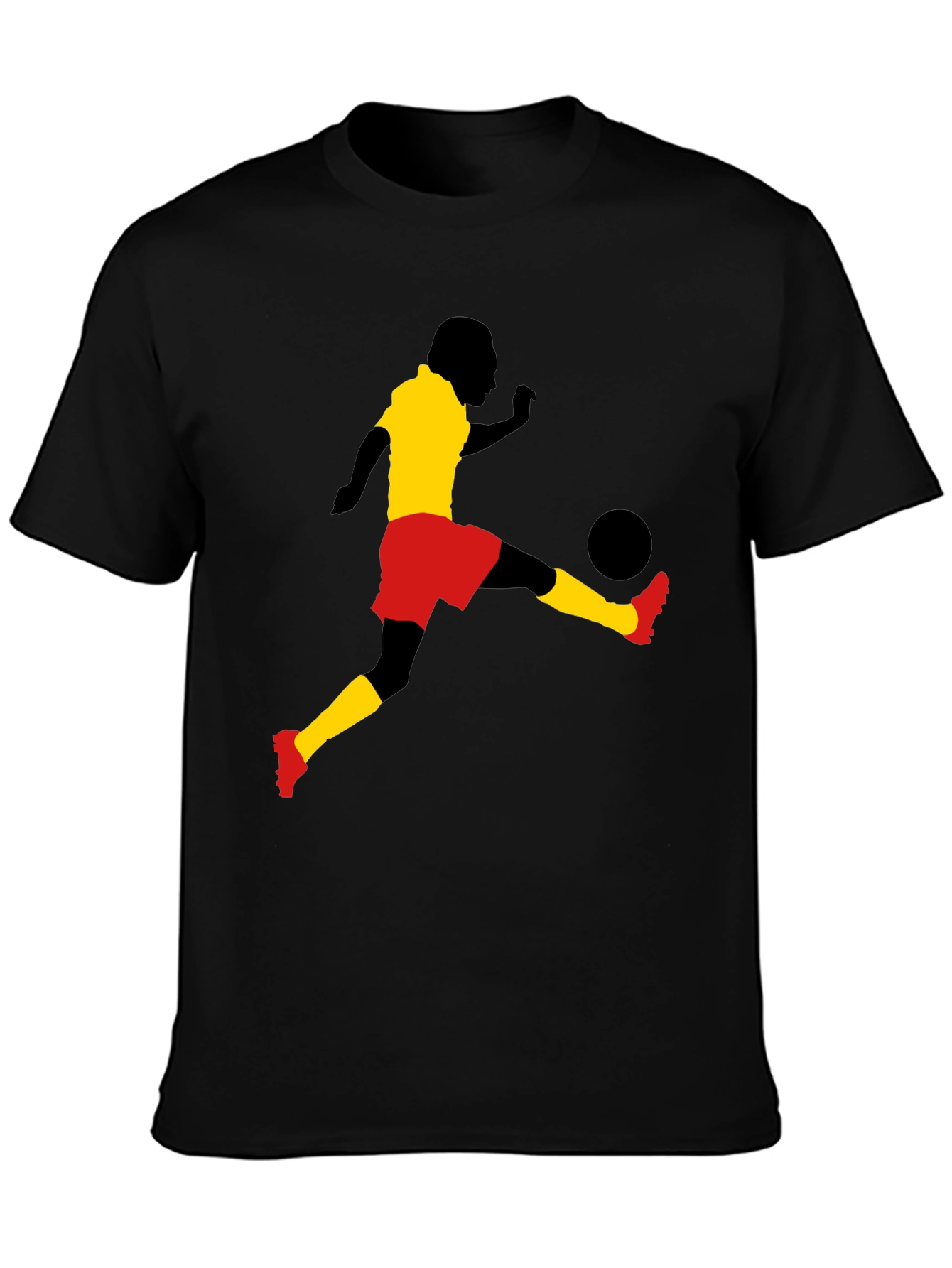 Soccer Player Graphic Tee - Stylish Black T-Shirt