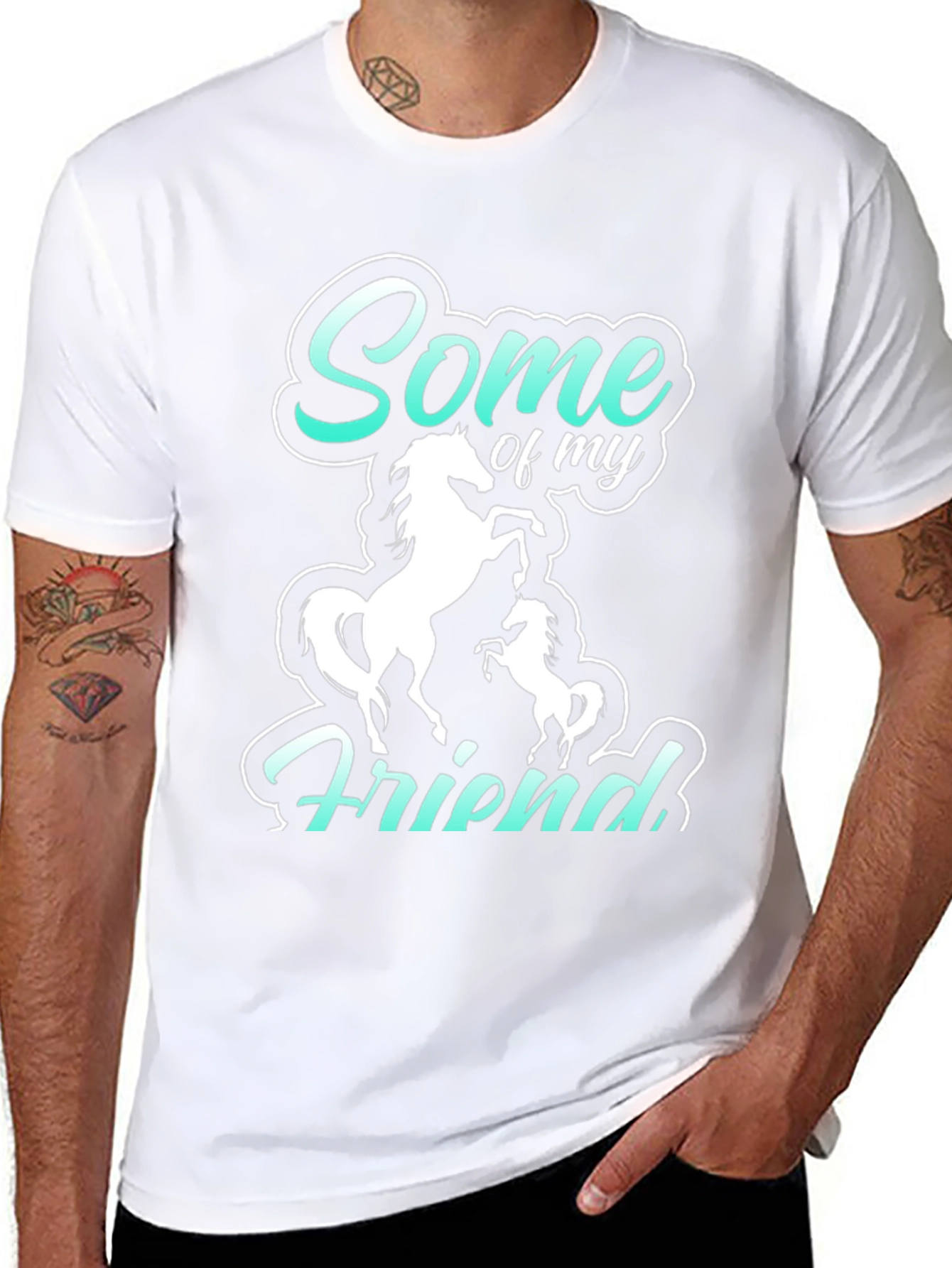 Some of My Friends are Horses Black T-Shirt