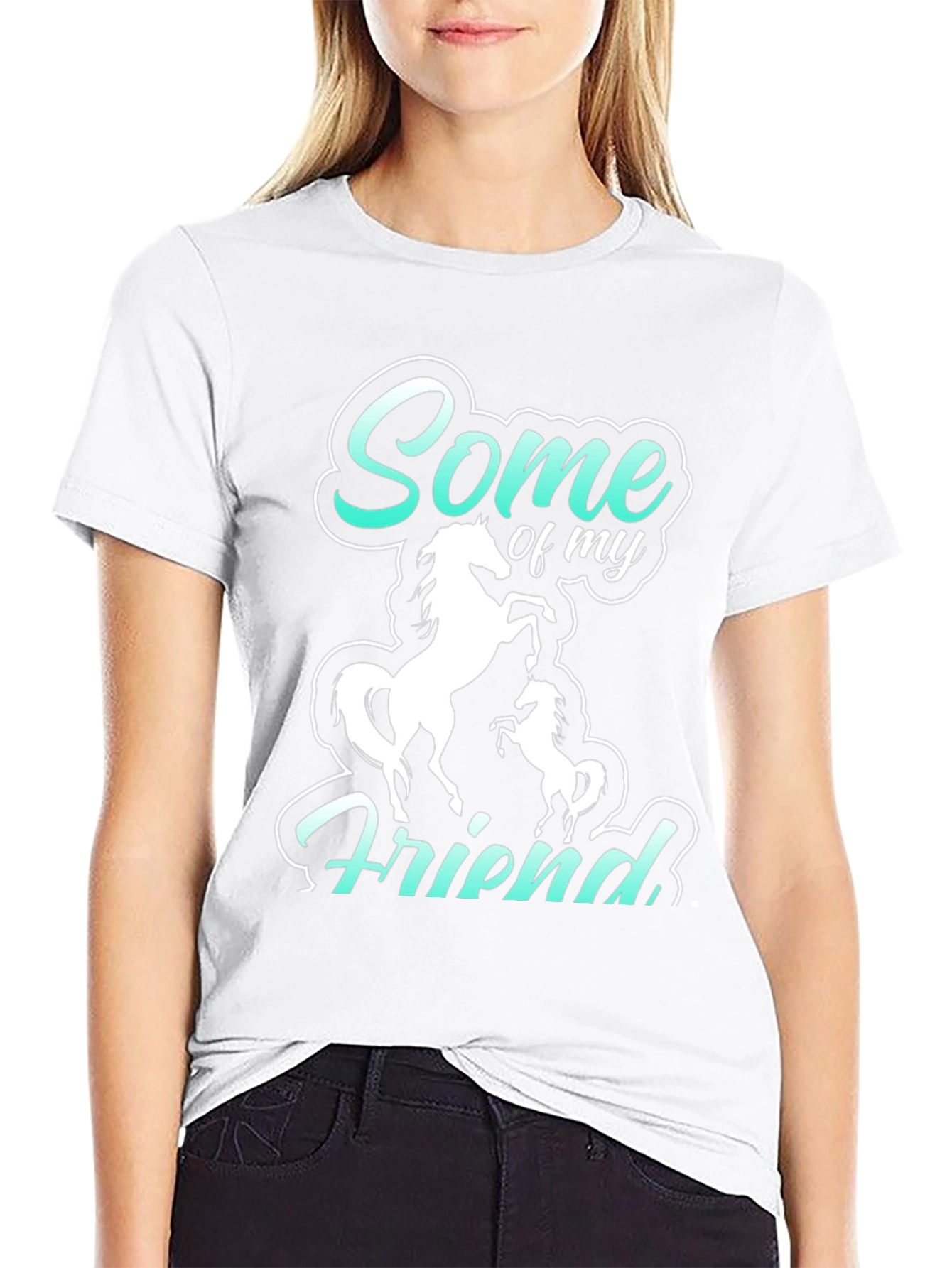 Some of My Friends are Horses Black T-Shirt