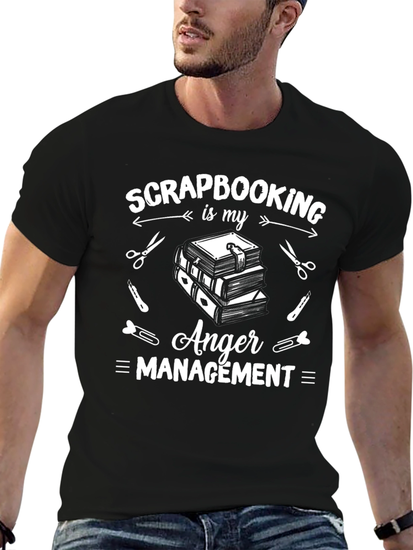 Scrapbooking Anger Management Black T-Shirt