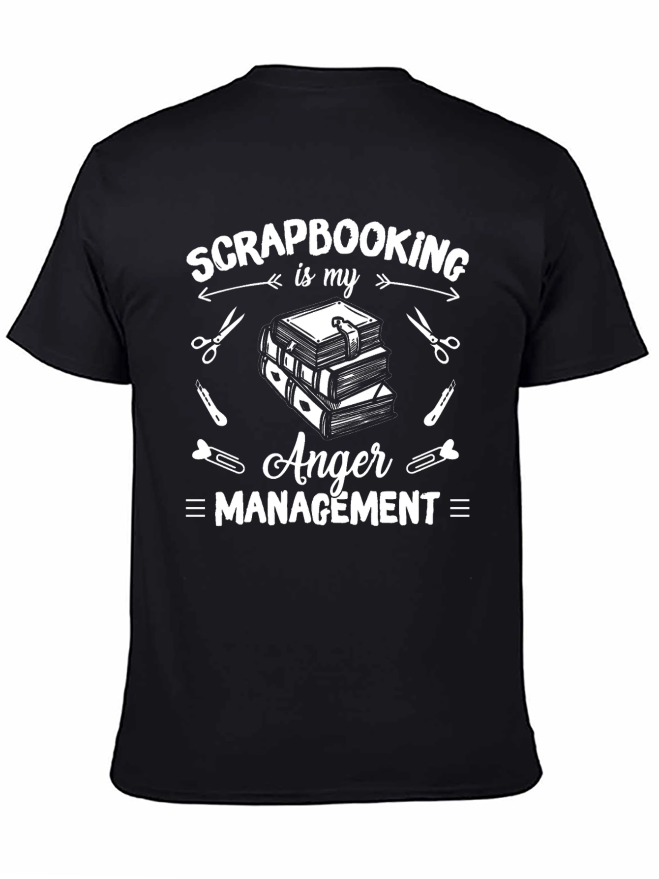 Scrapbooking Anger Management Black T-Shirt