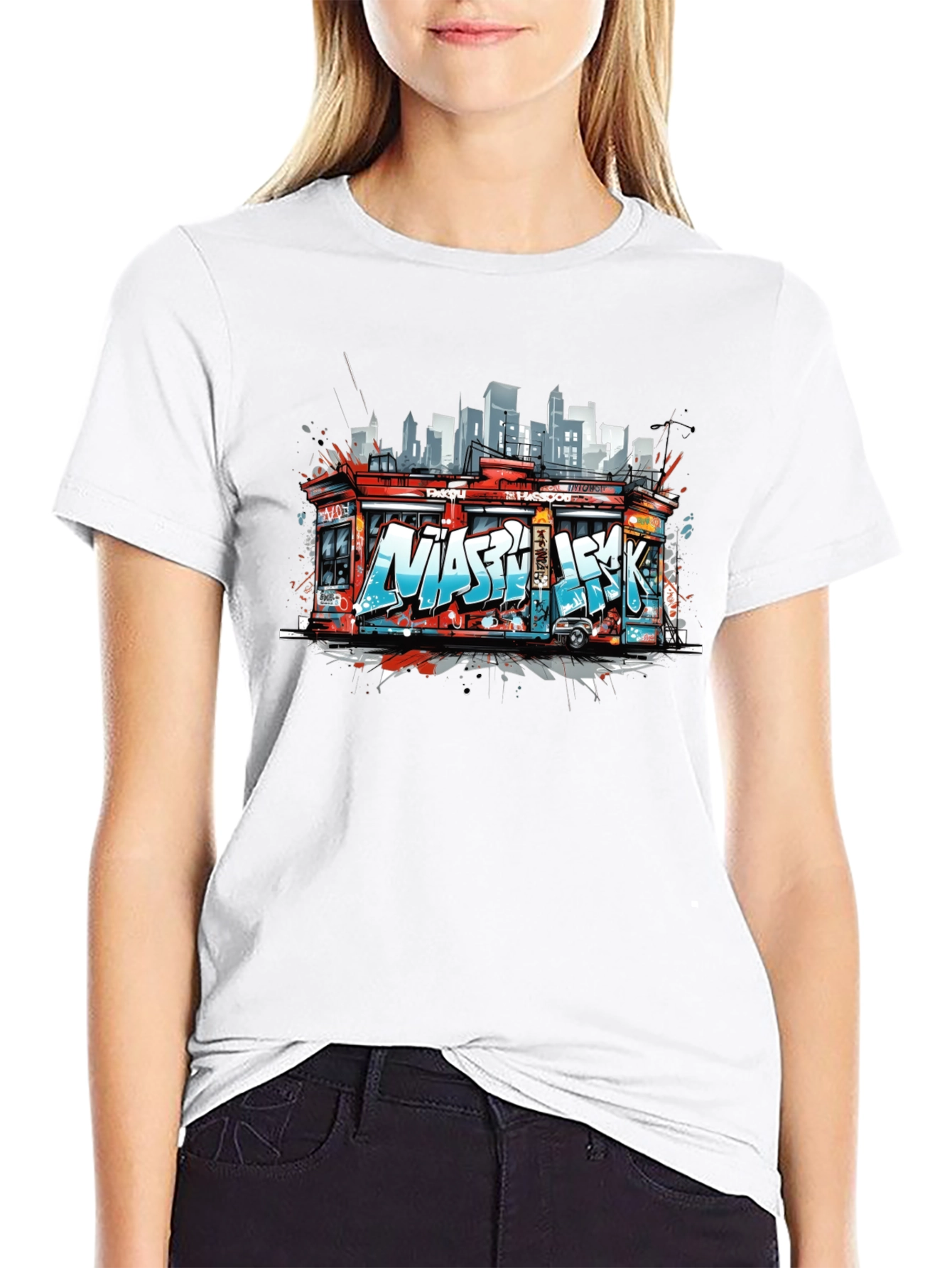 Urban Graffiti T-Shirt - Cityscape Bodega Design