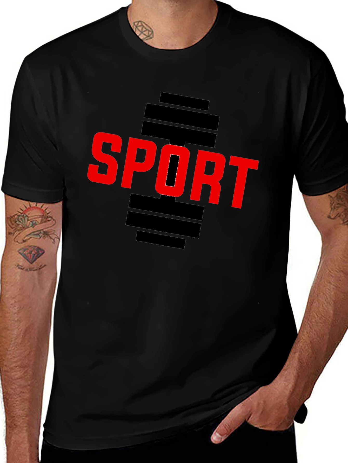 Sport Graphic Black T-Shirt