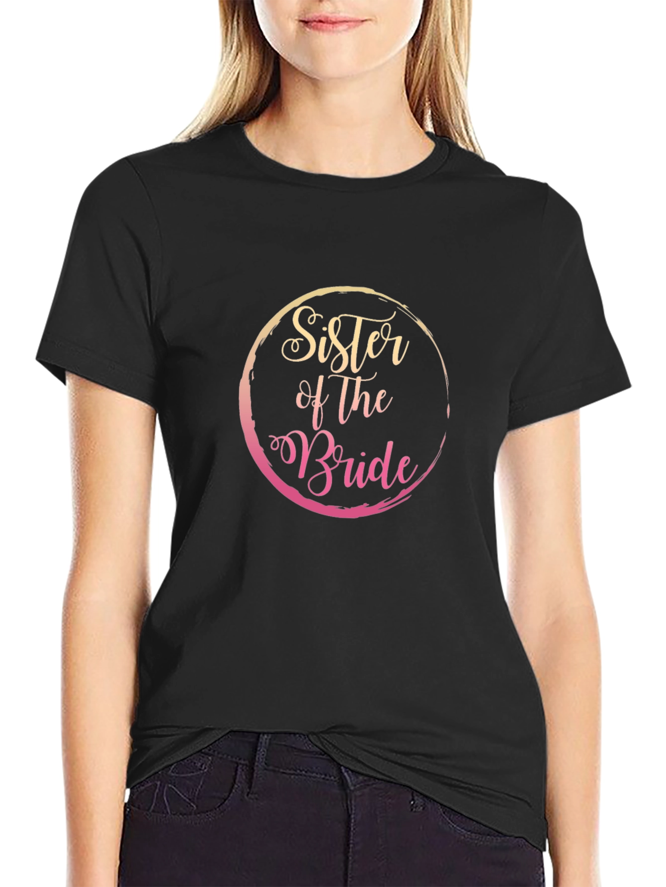 Sister of the Bride Black T-Shirt