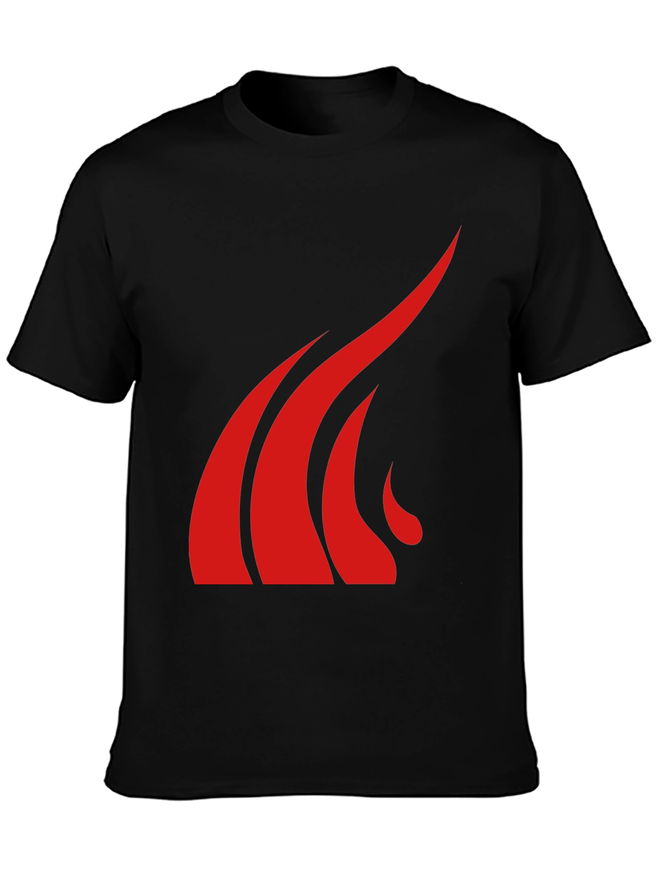 Bold Red Graphic Tee - Black Cotton Blend