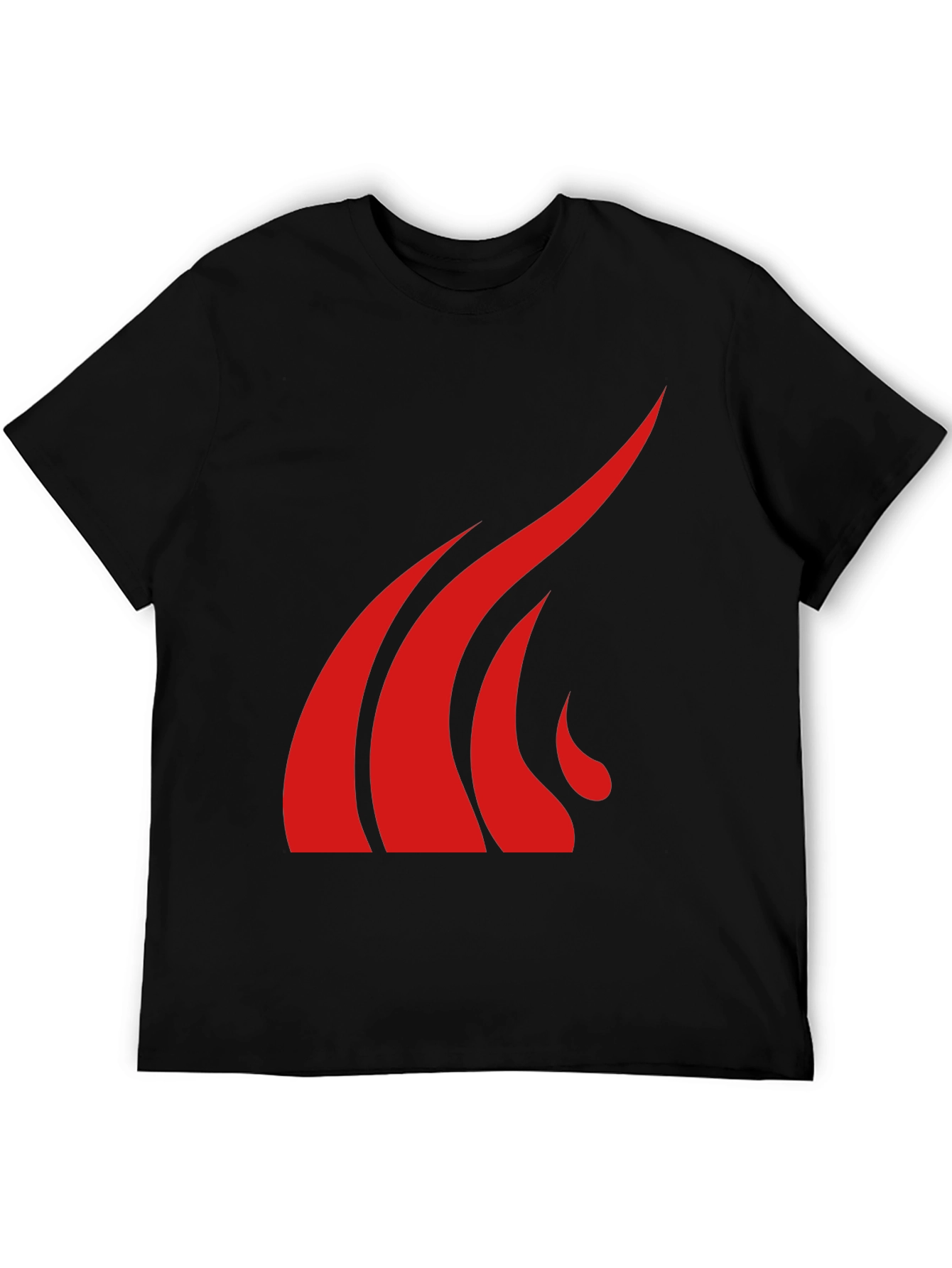 Bold Red Graphic Tee - Black Cotton Blend